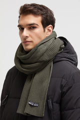 Szalik w prążkowanym splocie Stone Washed