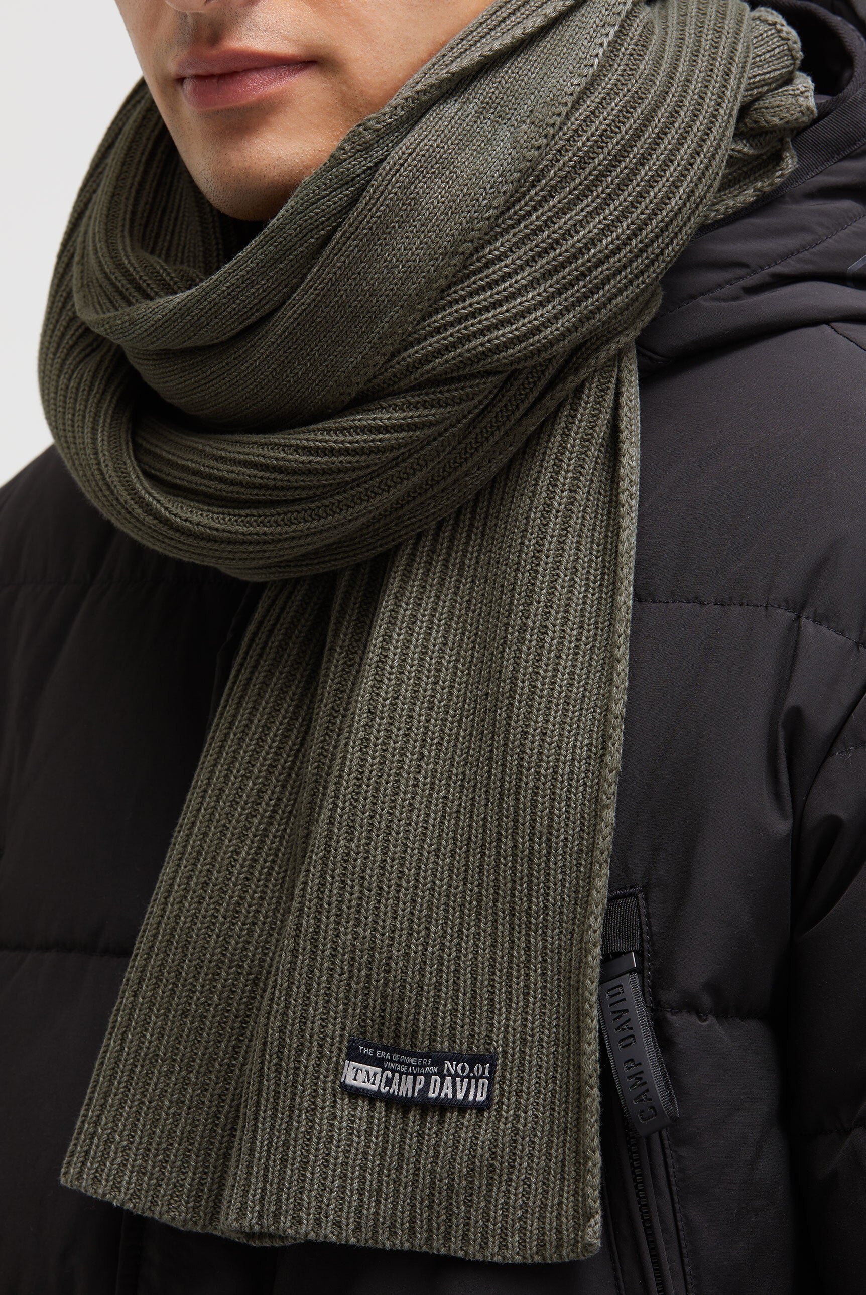 Szalik w prążkowanym splocie Stone Washed - 3