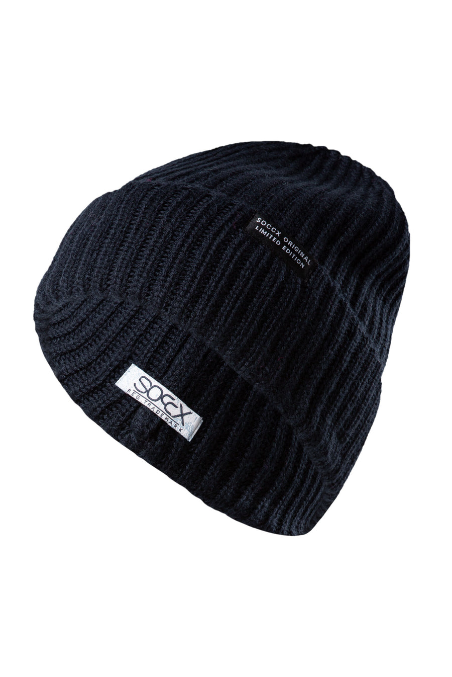 Czapka beanie z prążkowanej dzianiny