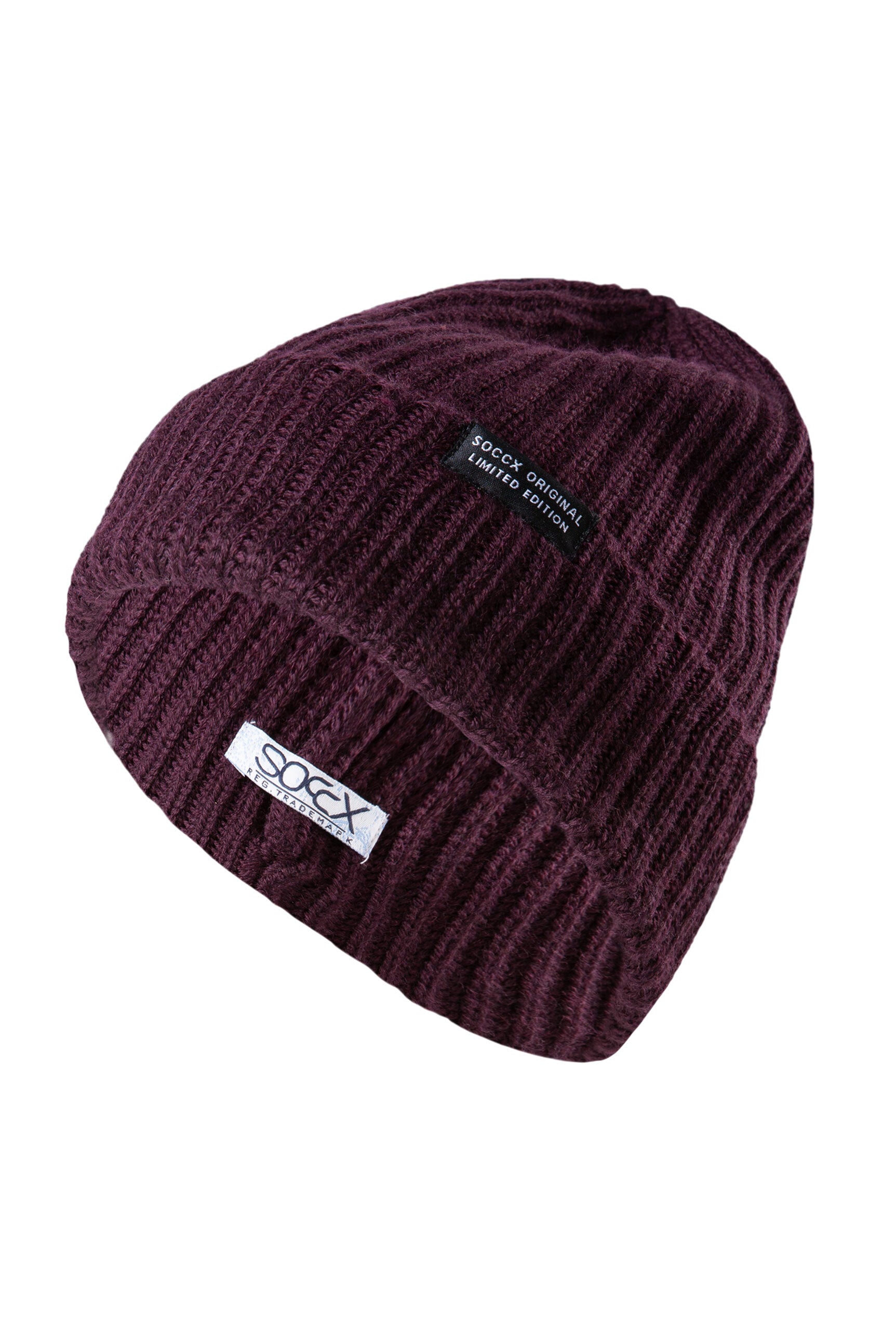 Czapka beanie z prążkowanej dzianiny - 1