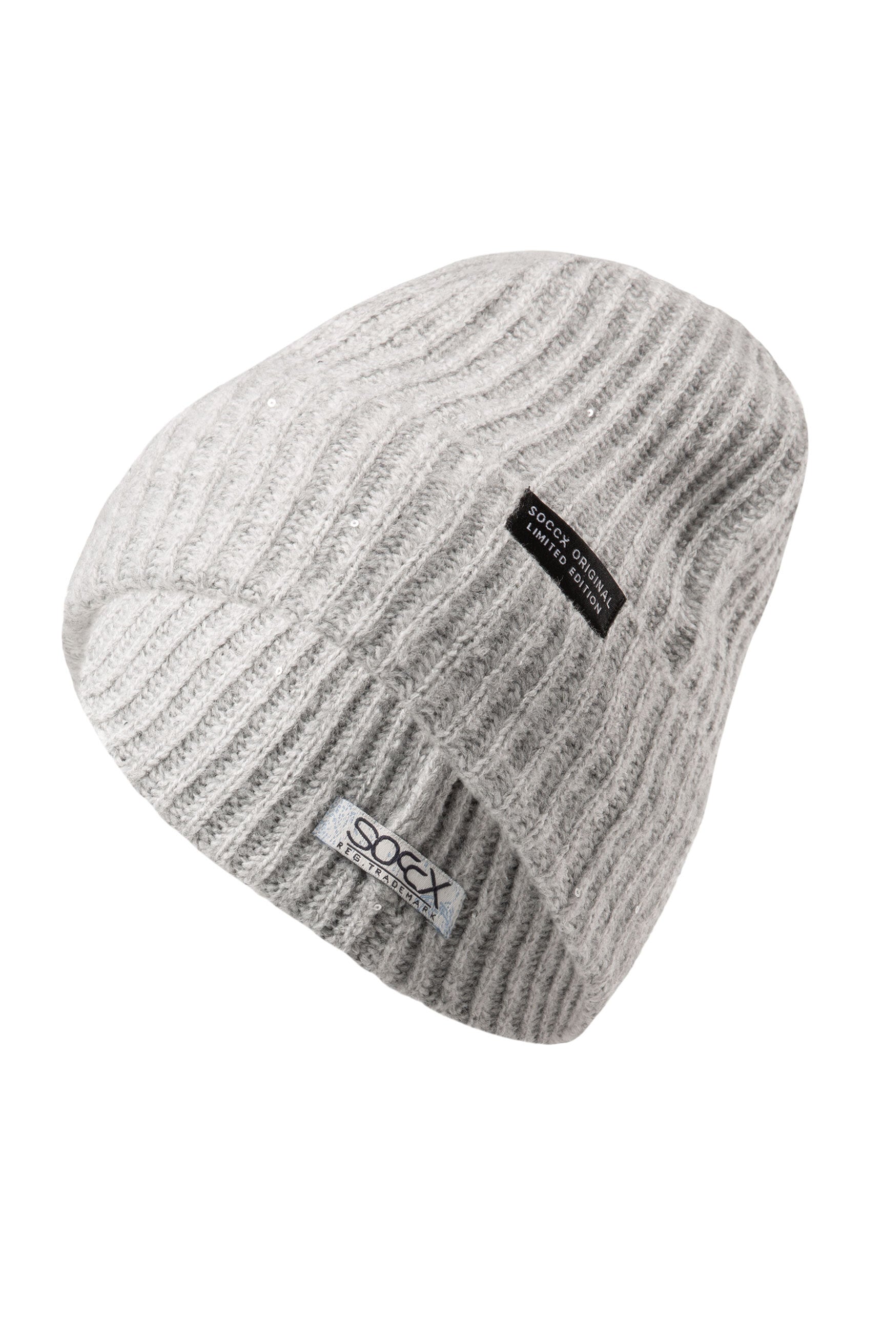 Czapka dzianinowa z mini cekinami - 1