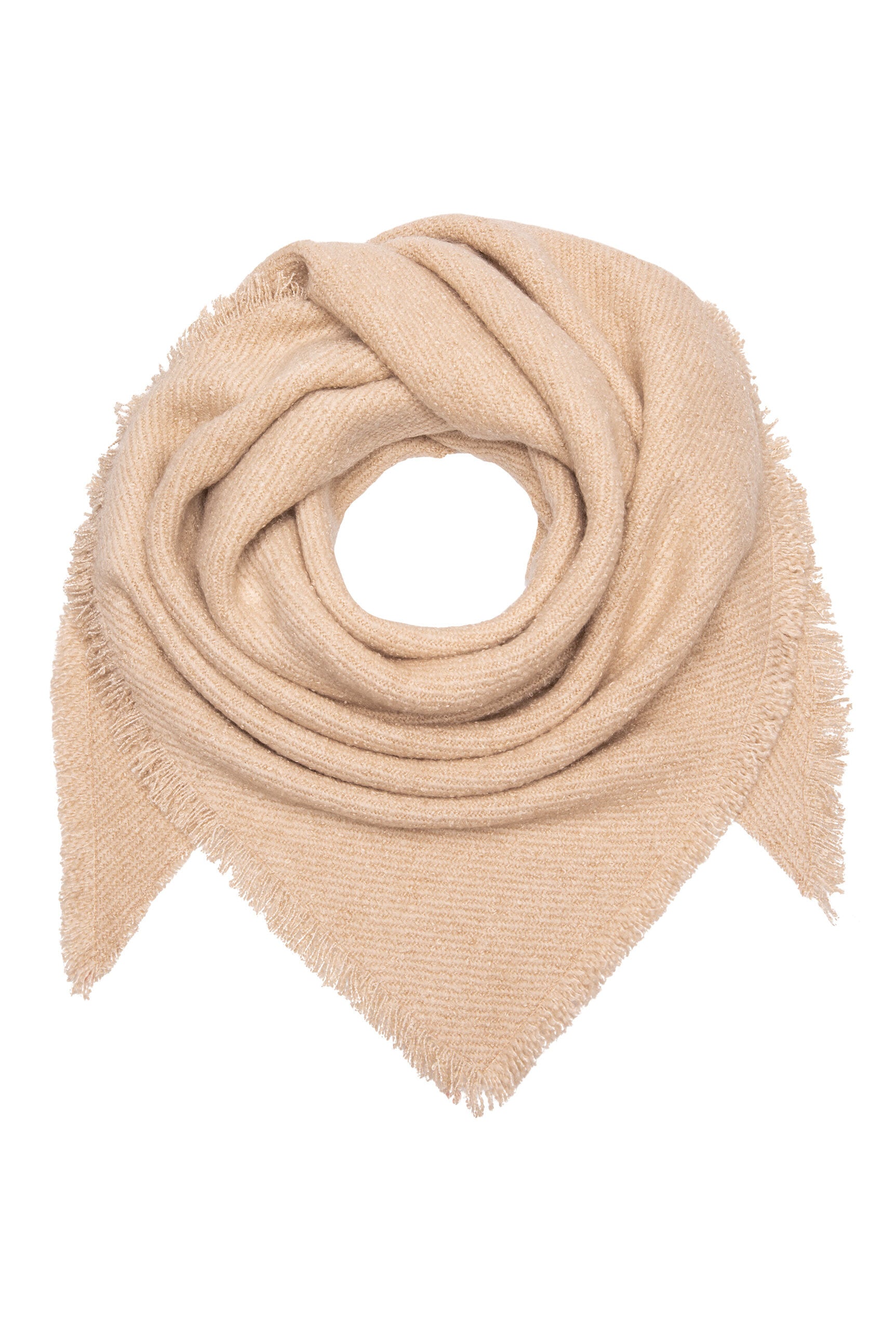 Szalik trójkątny z przędzy bouclé - 1