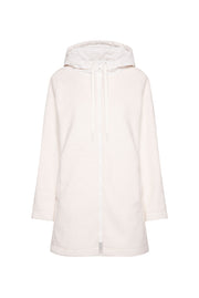 Krótki płaszcz z materiału bouclé z kapturem