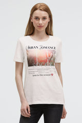 Koszulka z okrągłym dekoltem i wzorem