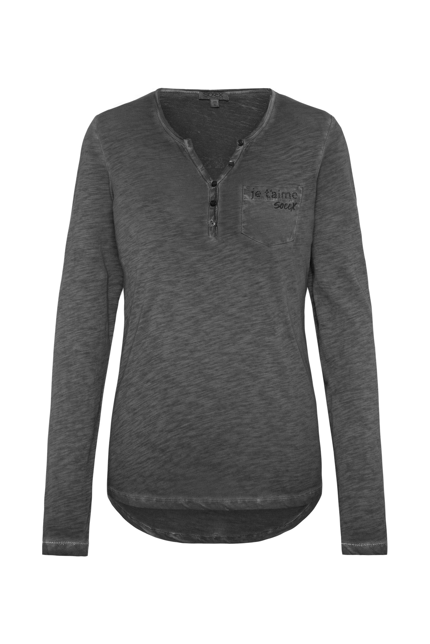 Koszula z dekoltem serafino z nadrukiem na plecach - 1