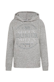 Bluza z kapturem z polaru z brokatowym nadrukiem