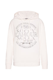 Hoodie aus Flauschstrick mit Glitzer-Print