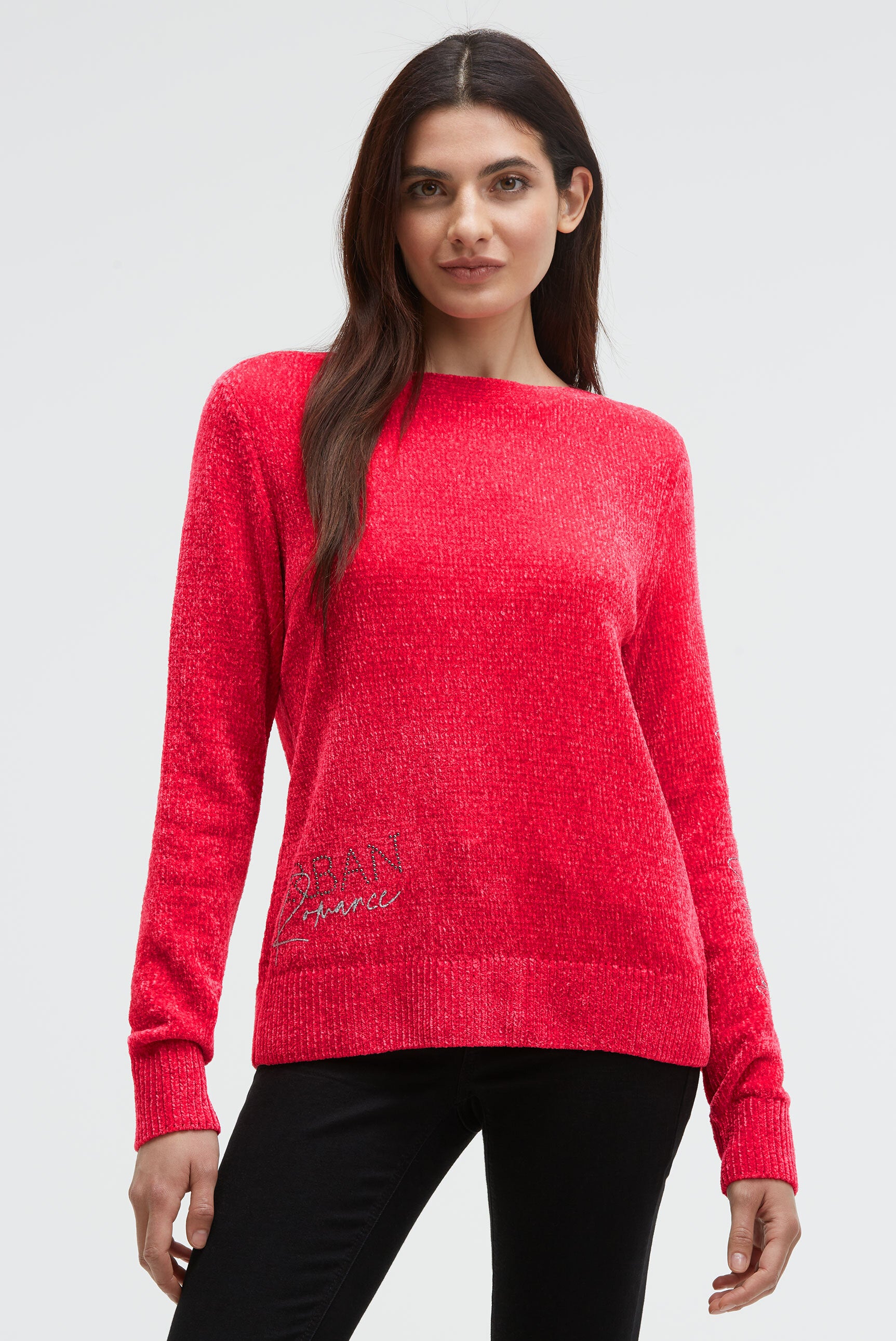 Chenille-Pullover mit Glitzer-Artworks - 2