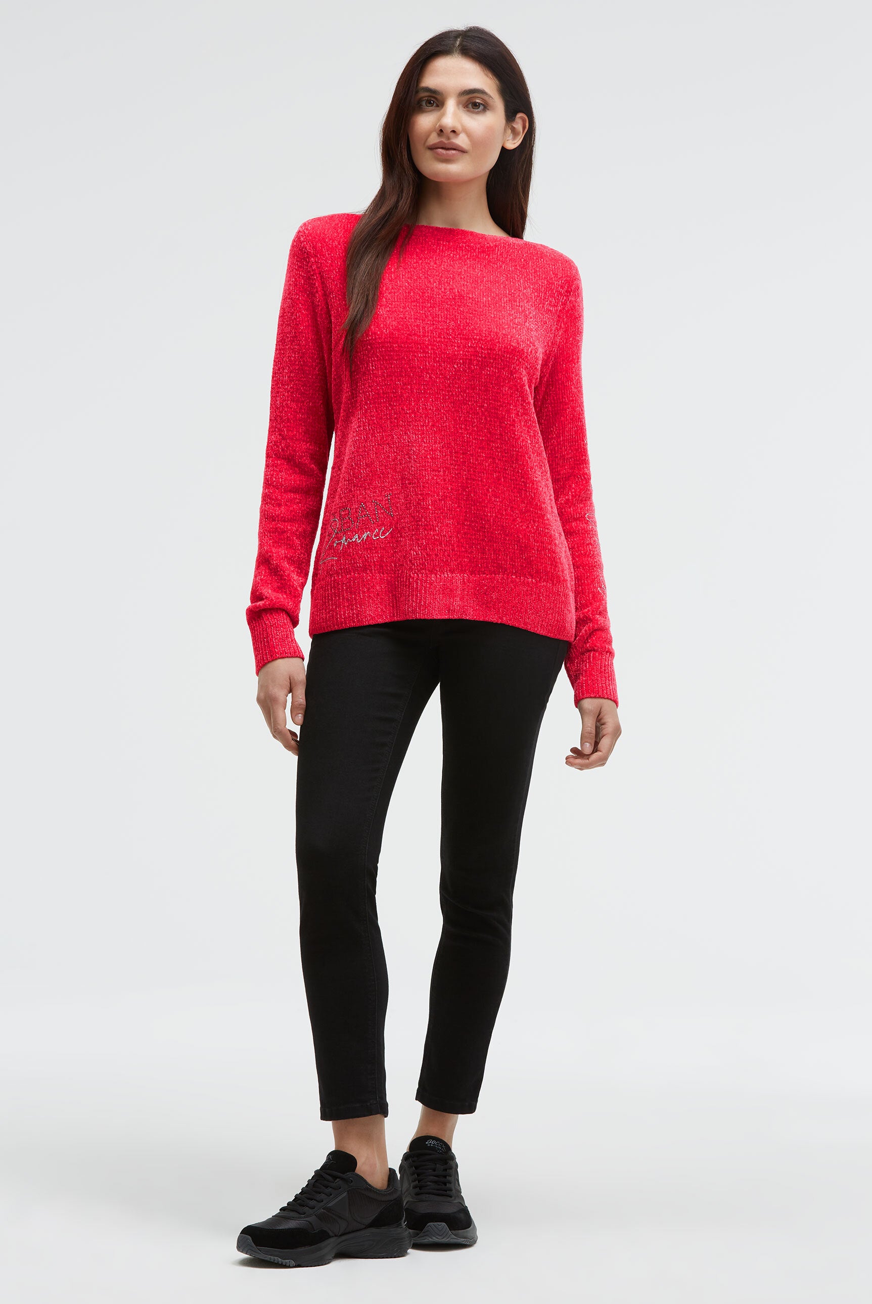Chenille-Pullover mit Glitzer-Artworks - 3