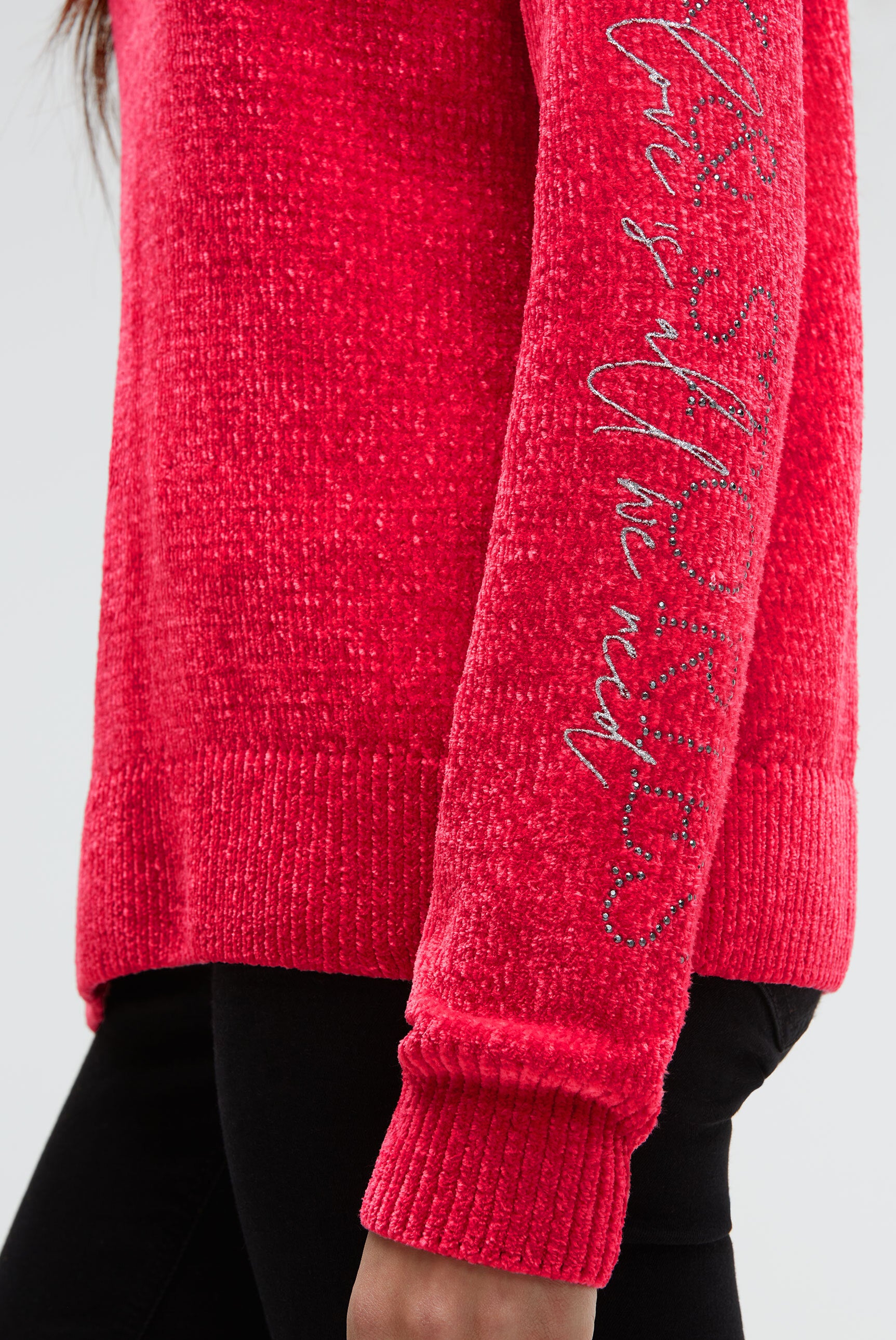 Chenille-Pullover mit Glitzer-Artworks - 6