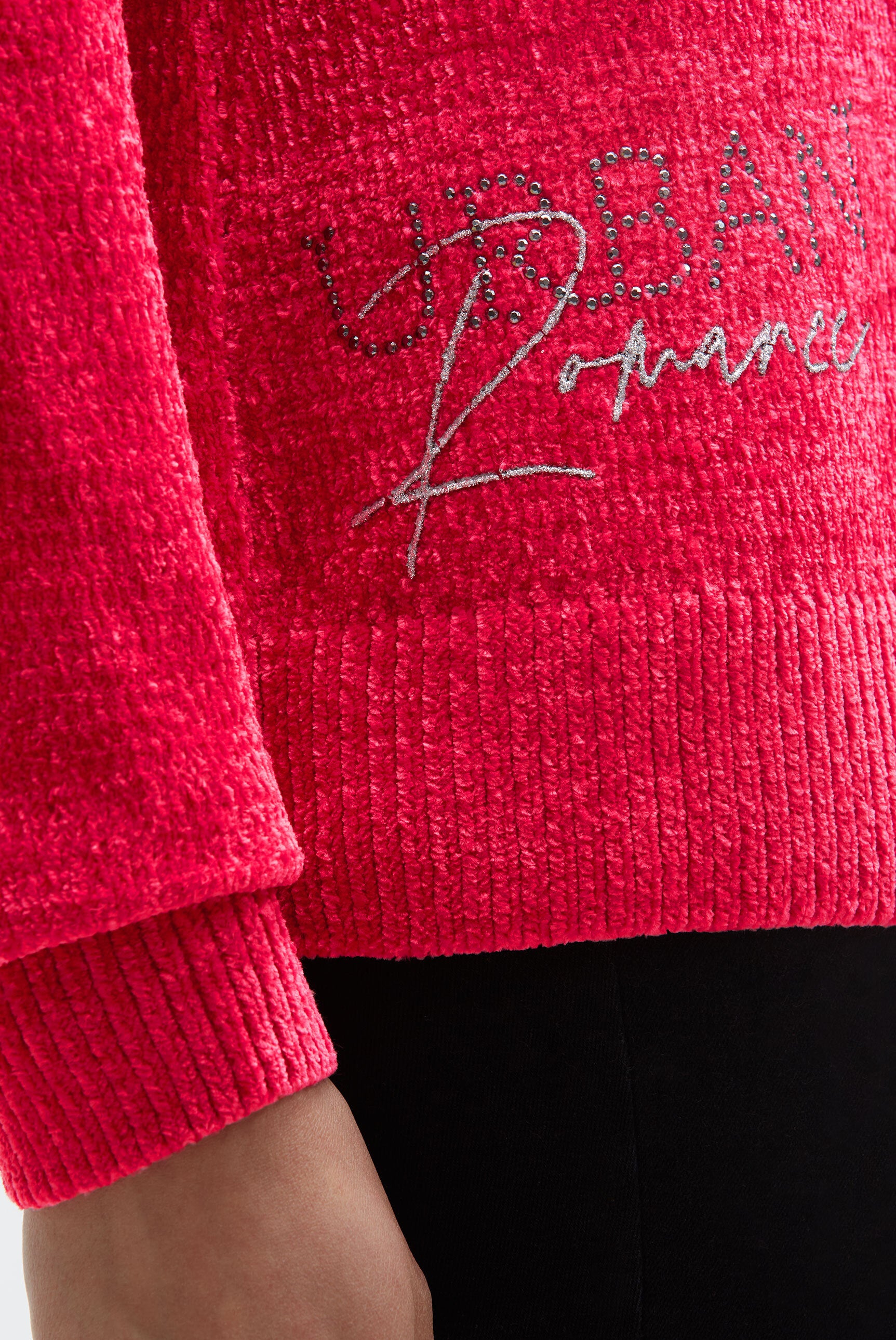Chenille-Pullover mit Glitzer-Artworks - 7