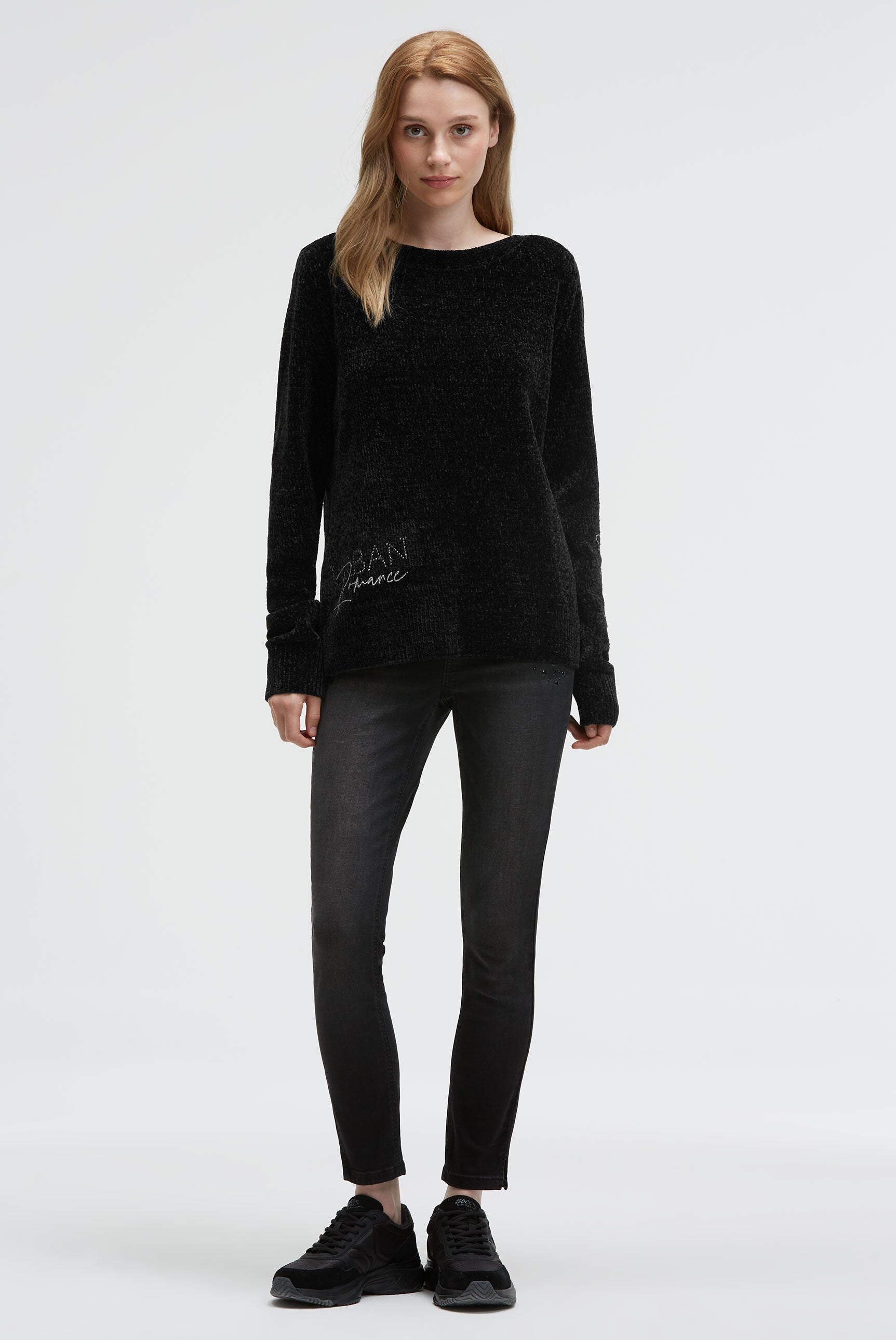 Chenille-Pullover mit Glitzer-Artworks - 3