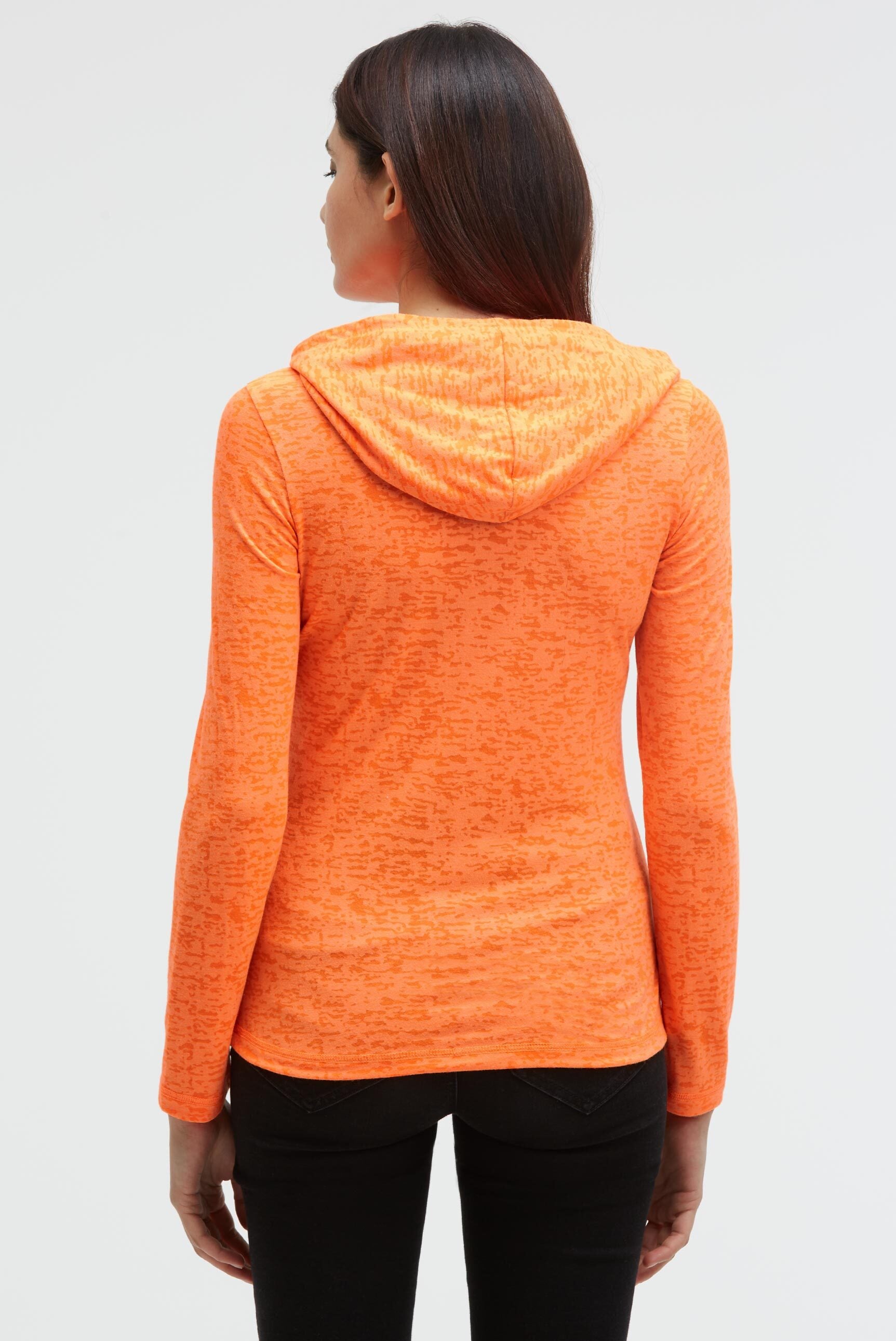 Koszulka z kapturem z efektem wypalania i nadrukiem Artwork - 5