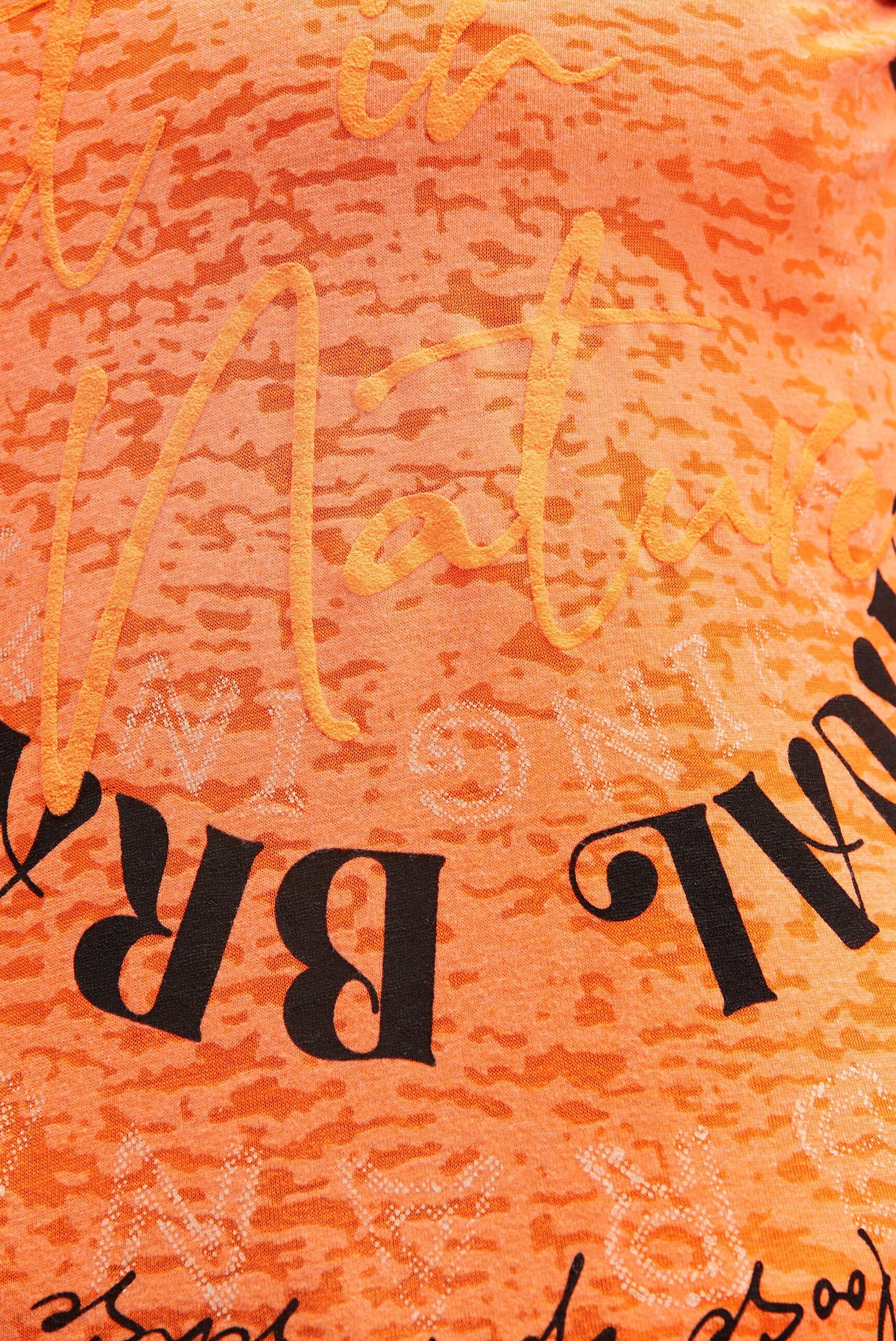 Koszulka z kapturem z efektem wypalania i nadrukiem Artwork - 6