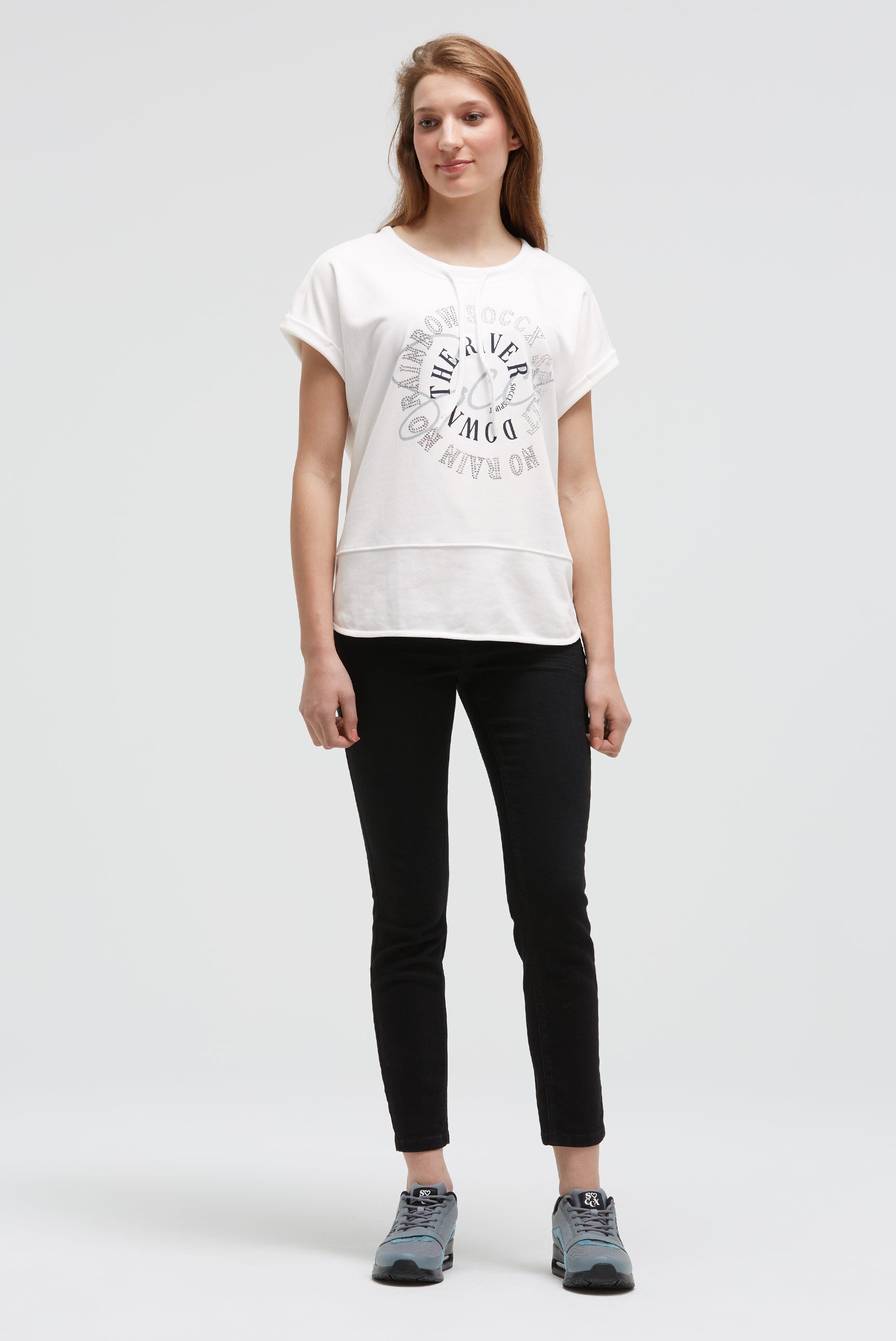 Oversized-Shirt mit Artwork aus Schmucksteinen - 3