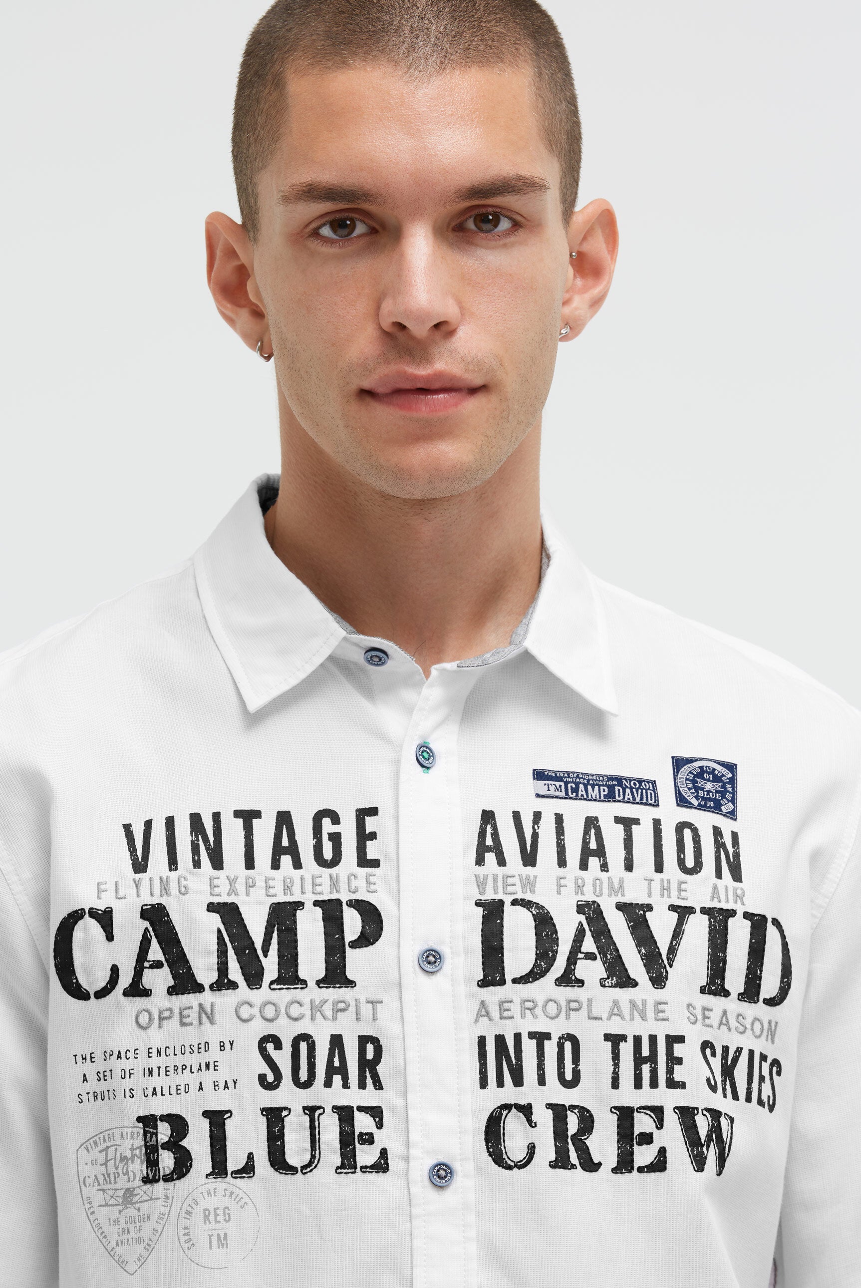 Koszula jacquardowa z długim rękawem i grafikami - 4