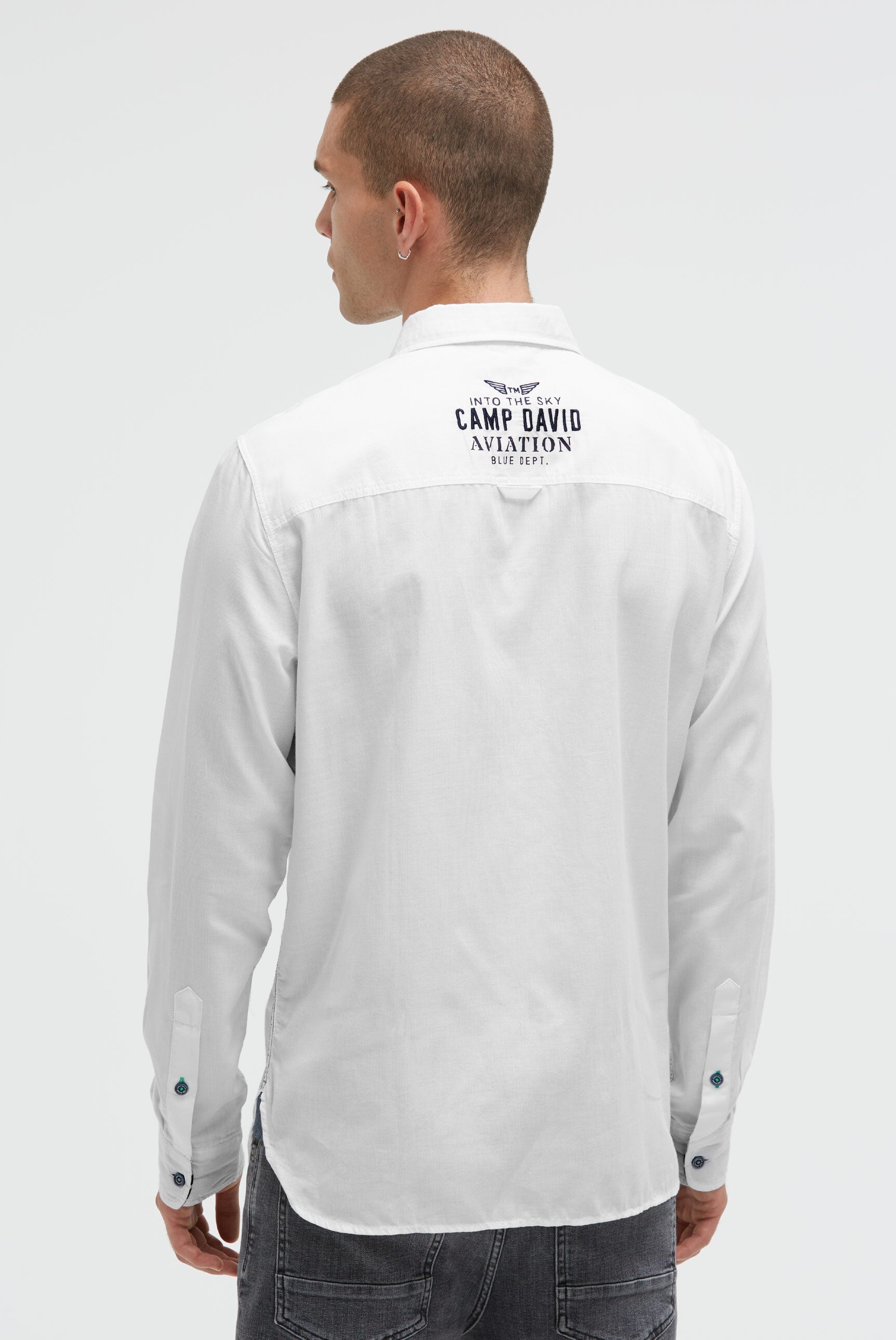 Koszula jacquardowa z długim rękawem i grafikami - 5