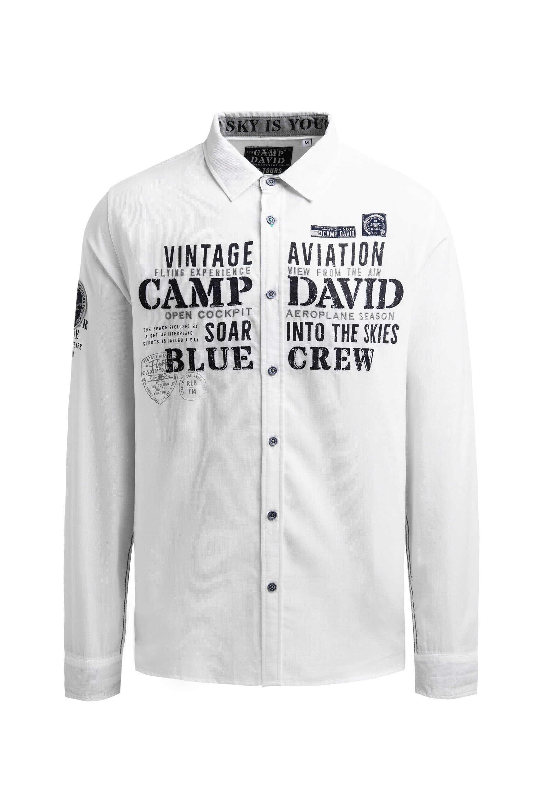 Koszula jacquardowa z długim rękawem i grafikami - 1