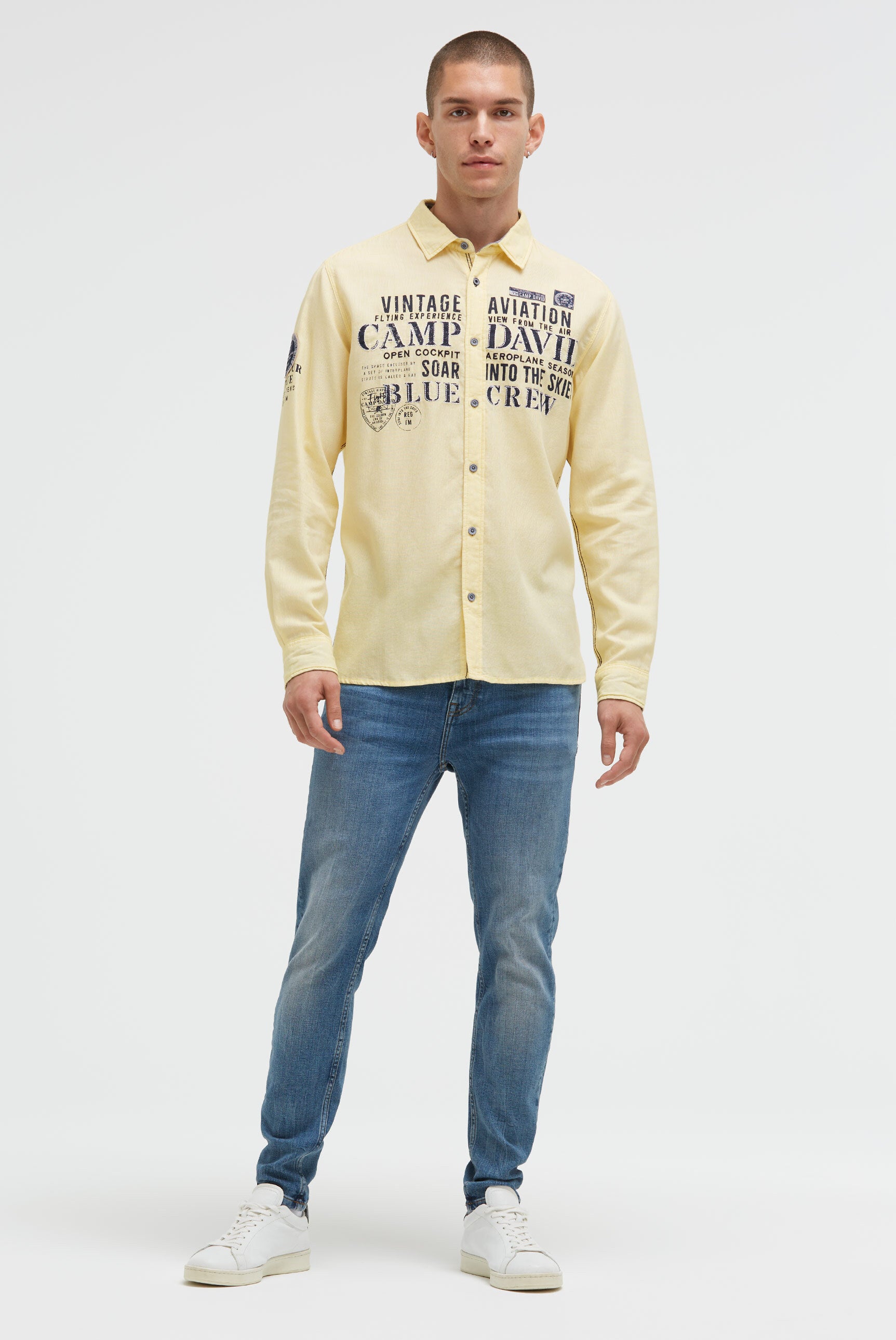 Koszula jacquardowa z długim rękawem i grafikami - 3