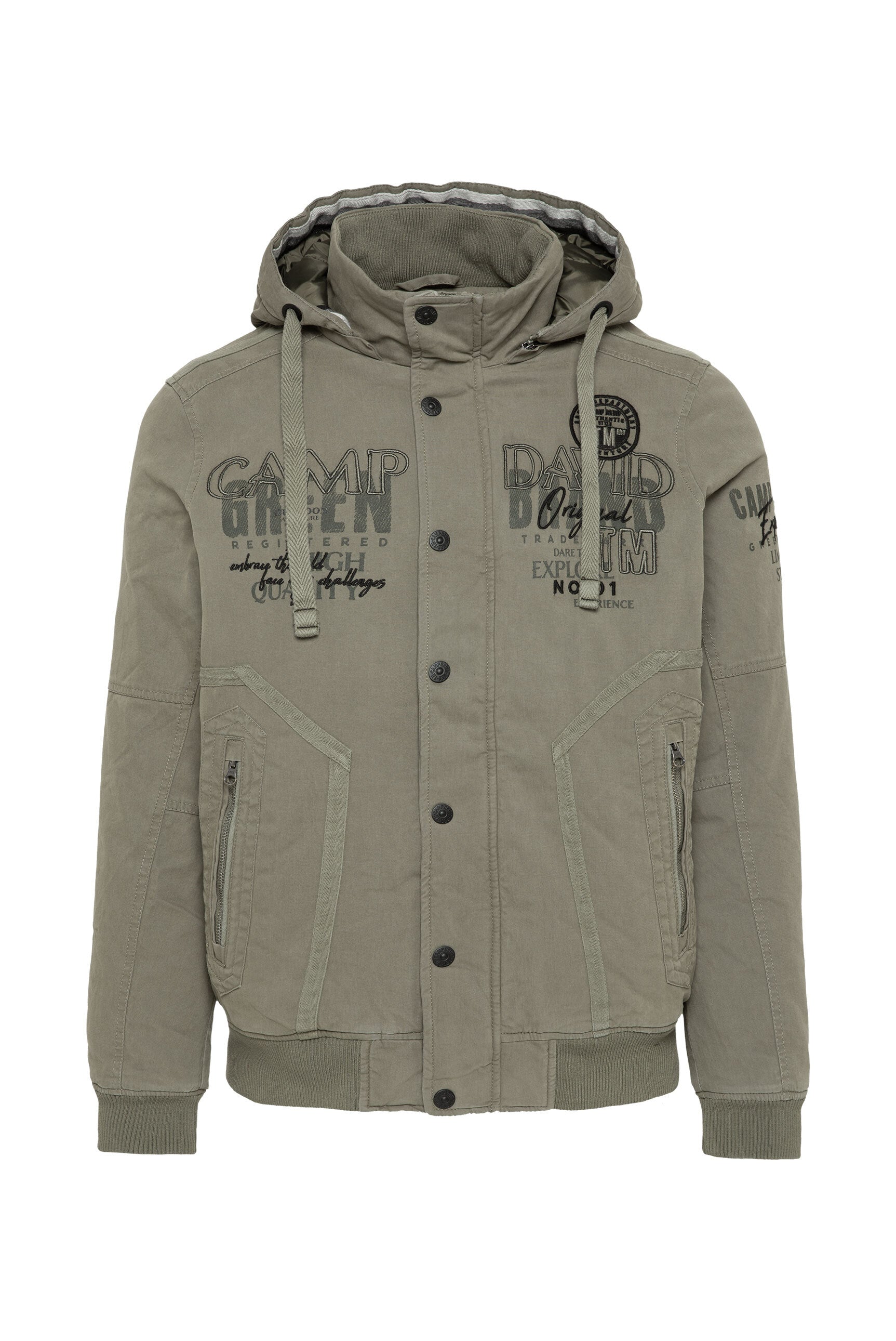 Pikowany bluzon z kapturem i grafikami - 1