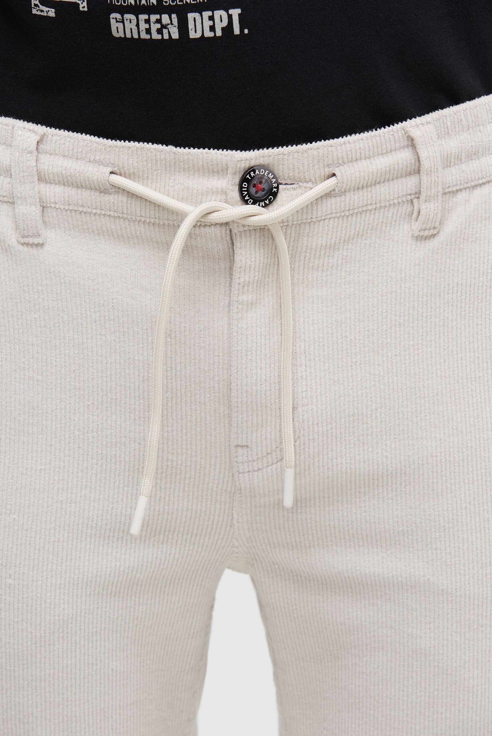 Spodnie sztruksowe ze sznurkiem w pasie - 4