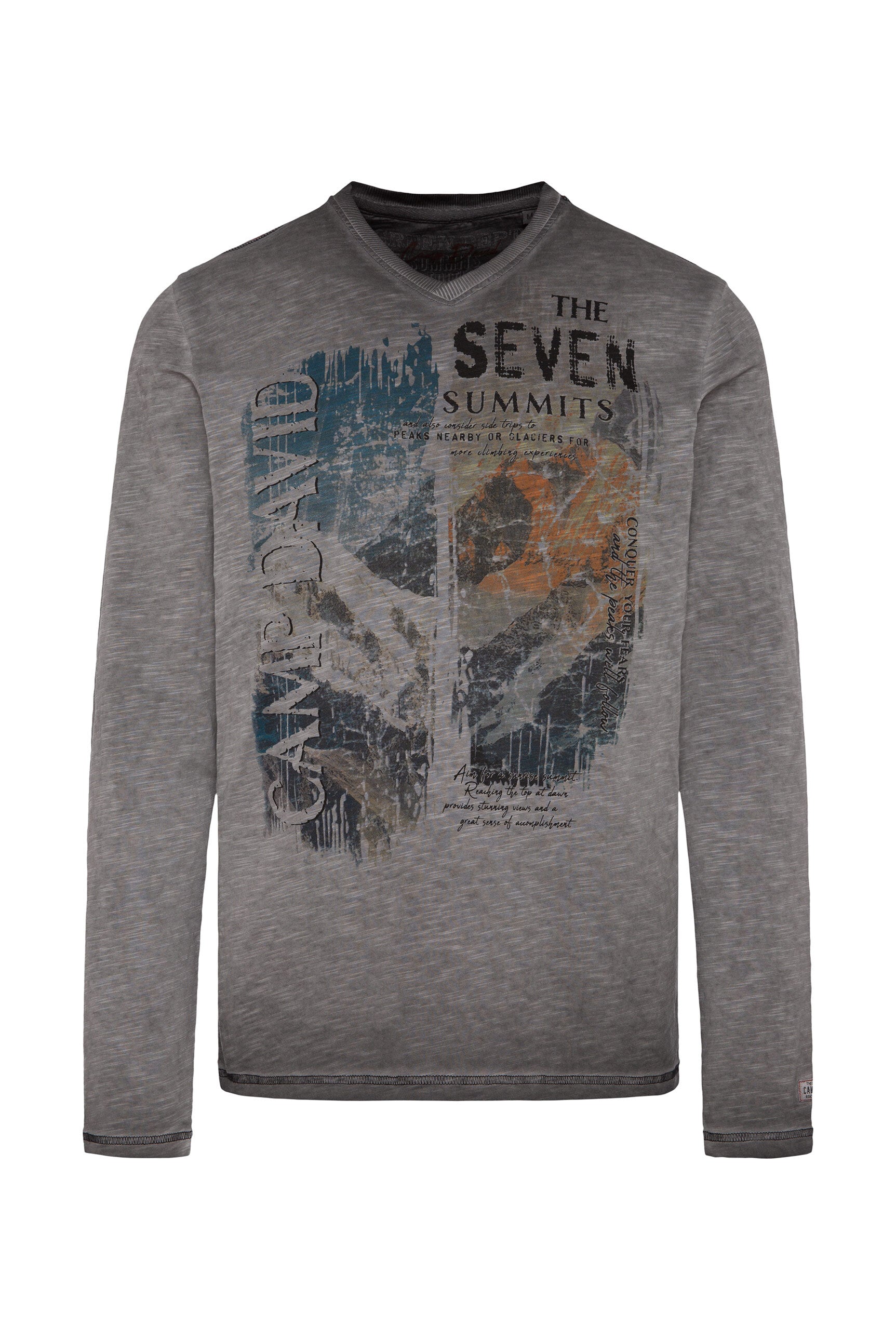 Longsleeve z dekoltem w serek i nadrukiem fotograficznym