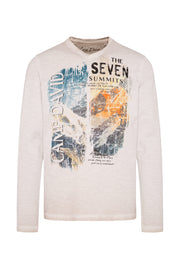 Longsleeve z dekoltem w serek i nadrukiem fotograficznym