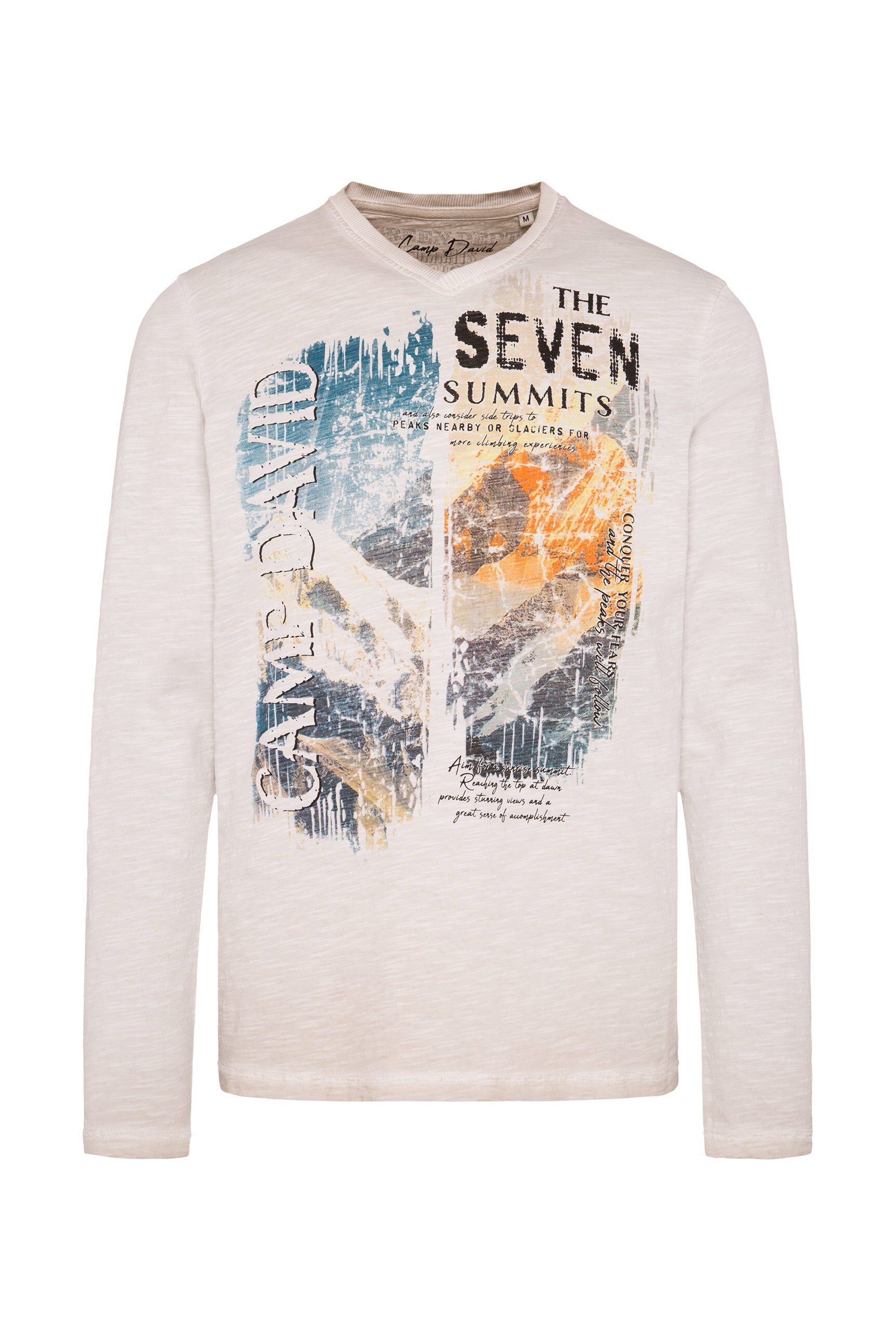 Longsleeve z dekoltem w serek i nadrukiem fotograficznym - 1