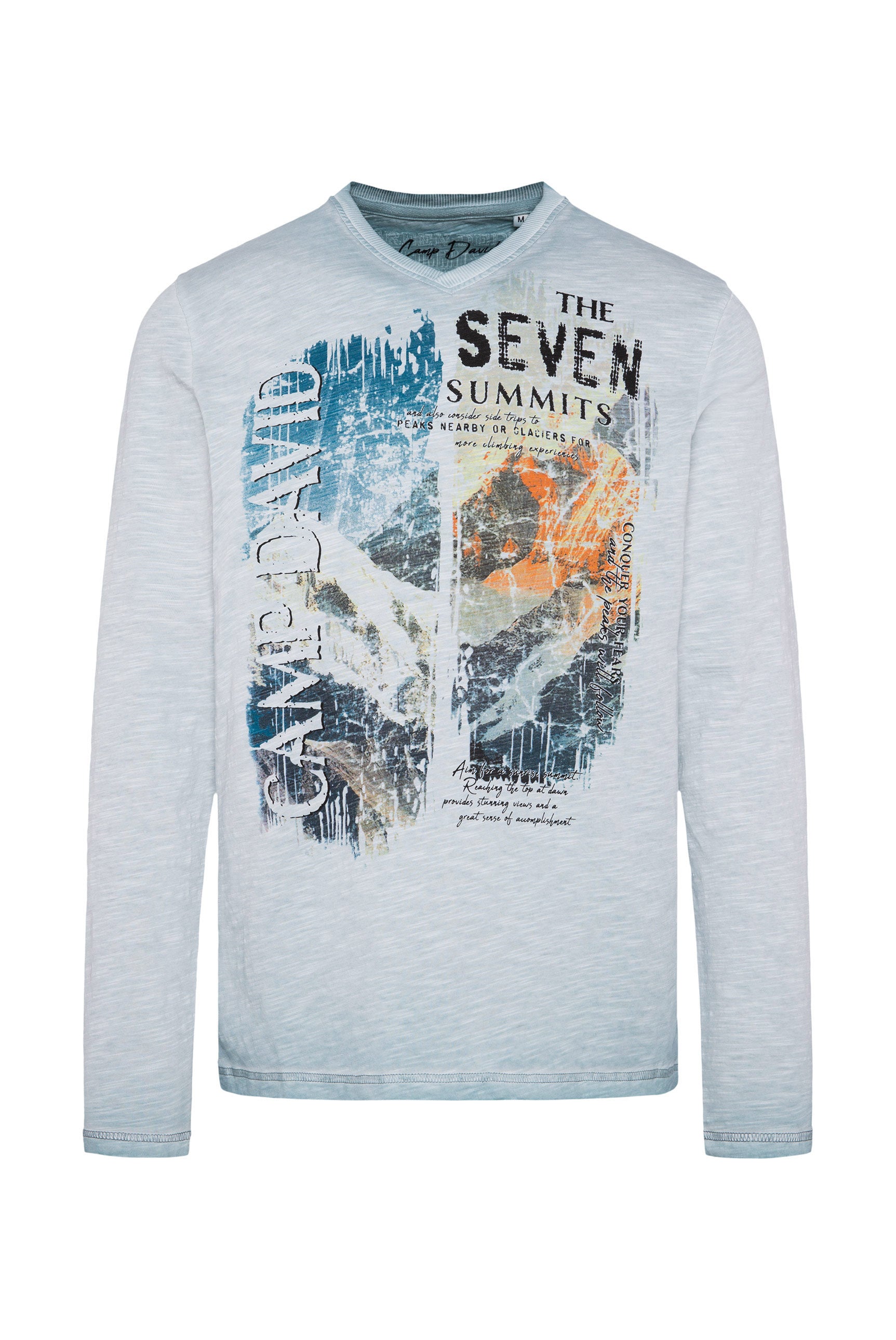 Longsleeve z dekoltem w serek i nadrukiem fotograficznym - 1