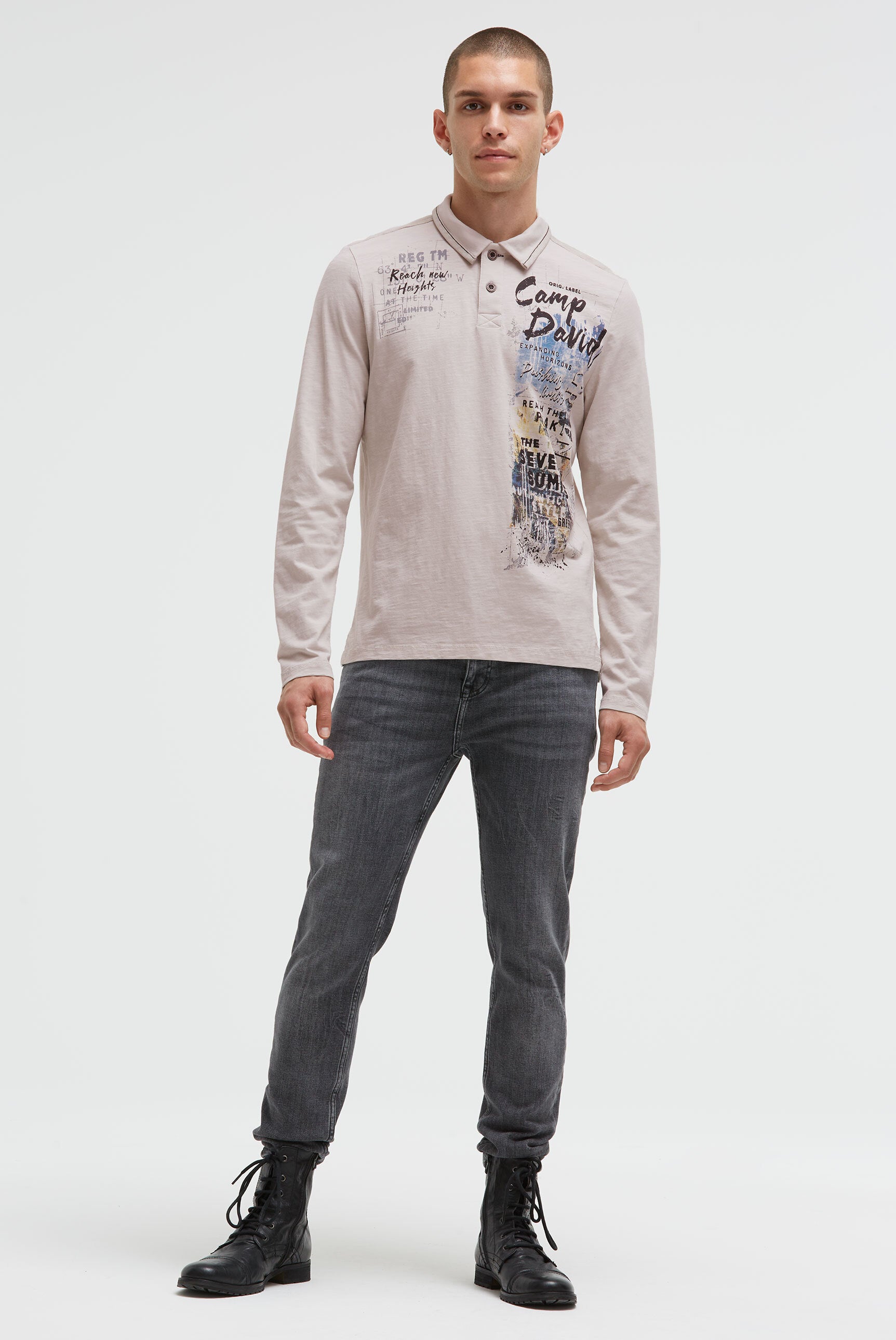 Polo z długim rękawem i fotonadrukiem - 3