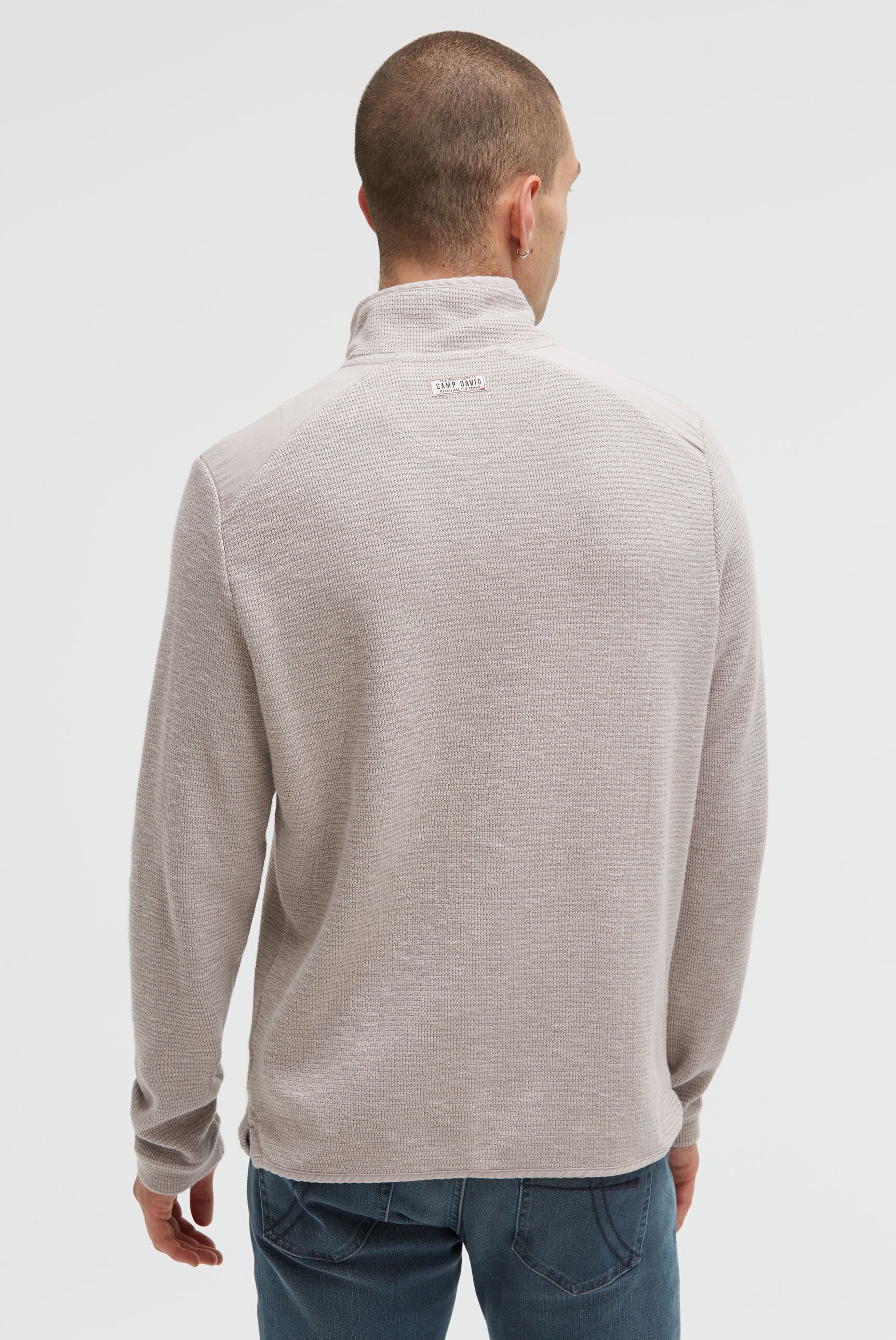 Sweatshirt Troyer z detalami z diagonalu - 4