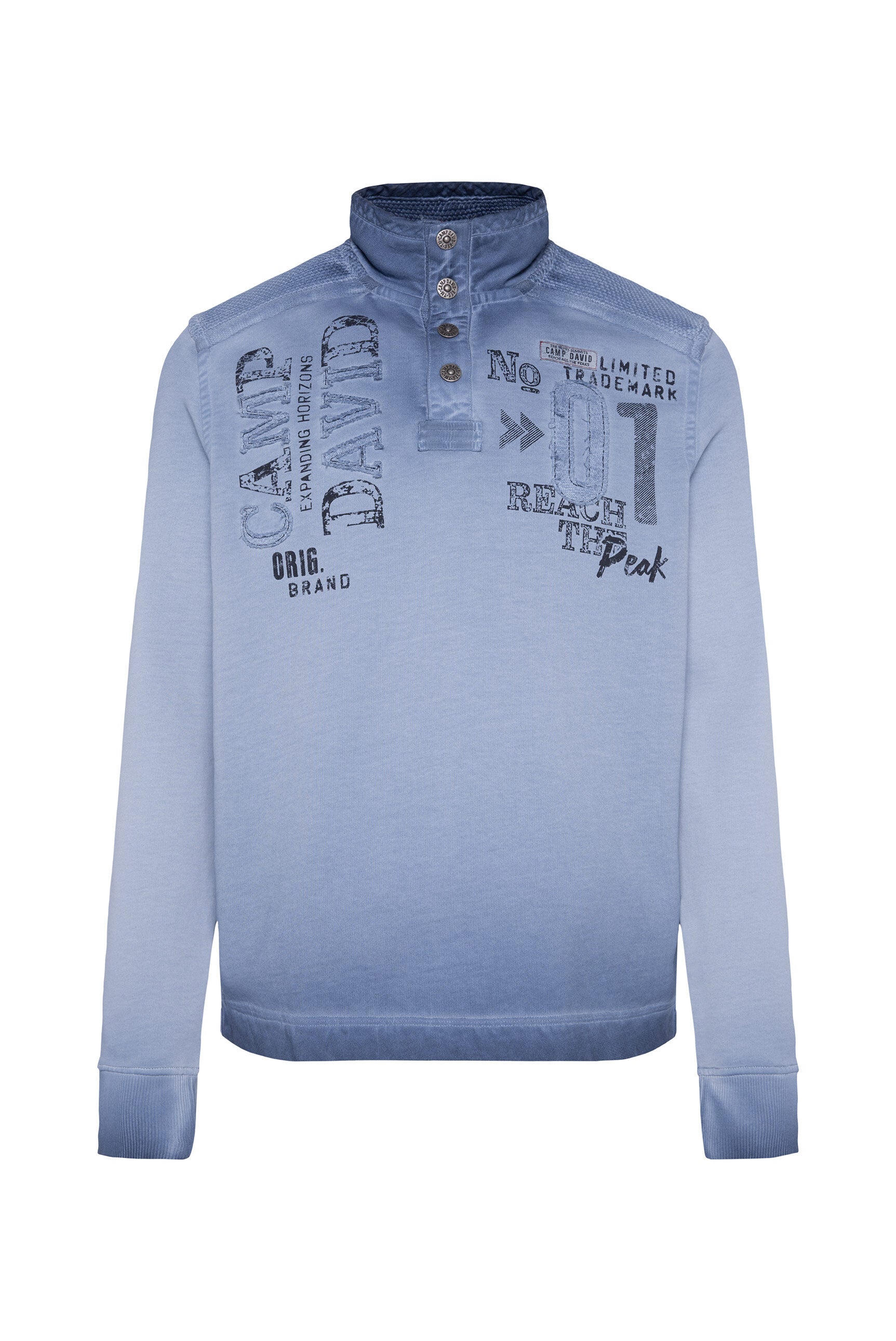 Sweatshirt Troyer z detalami dzianinowymi i grafikami - 1