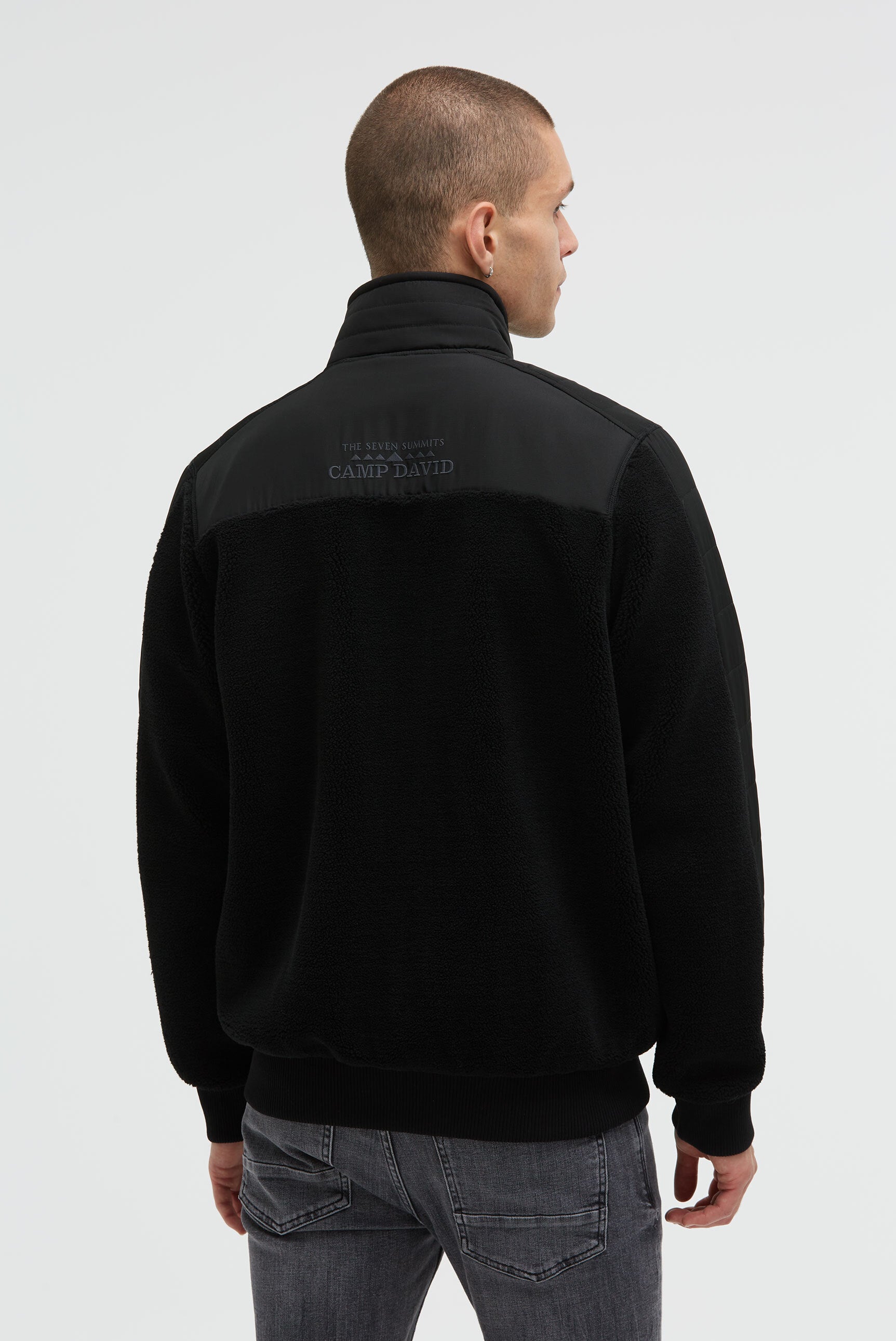 Kurtka z polaru teddy w tonowym miksie materiałów - 5