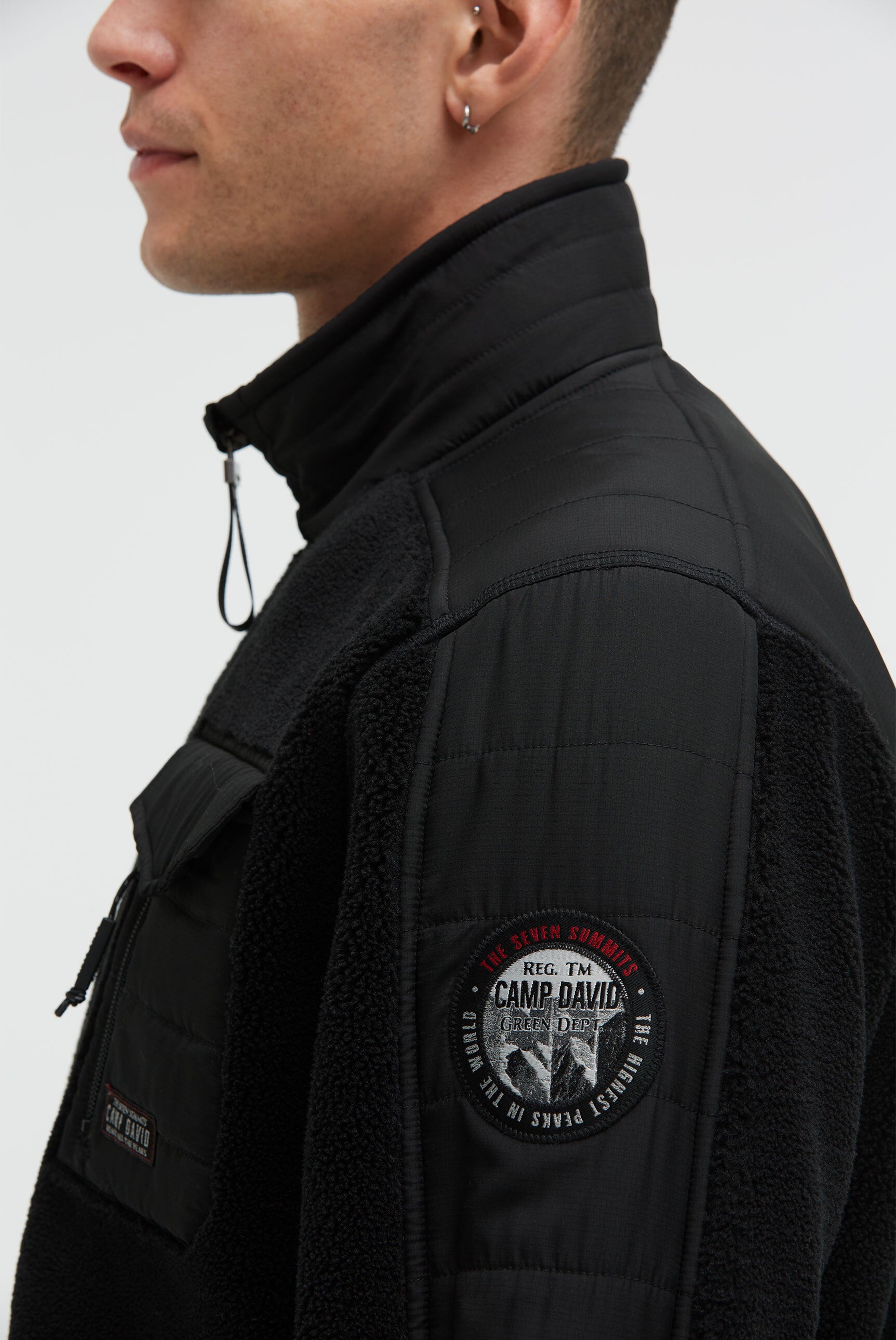 Kurtka z polaru teddy w tonowym miksie materiałów - 6