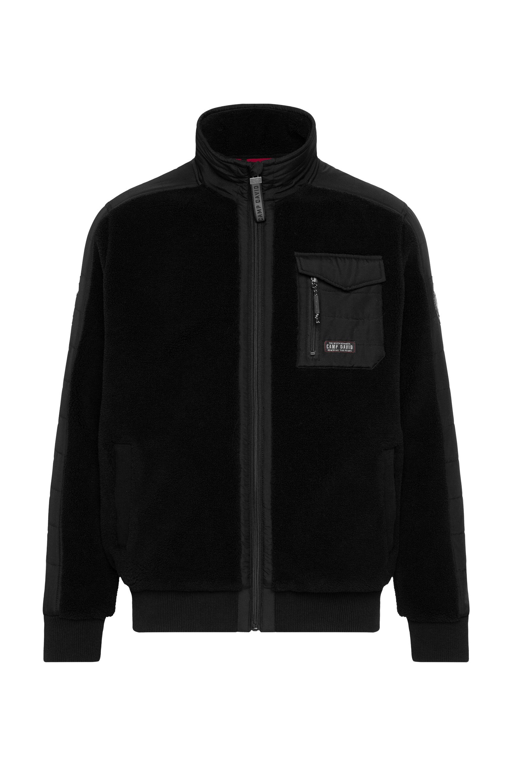 Kurtka z polaru teddy w tonowym miksie materiałów