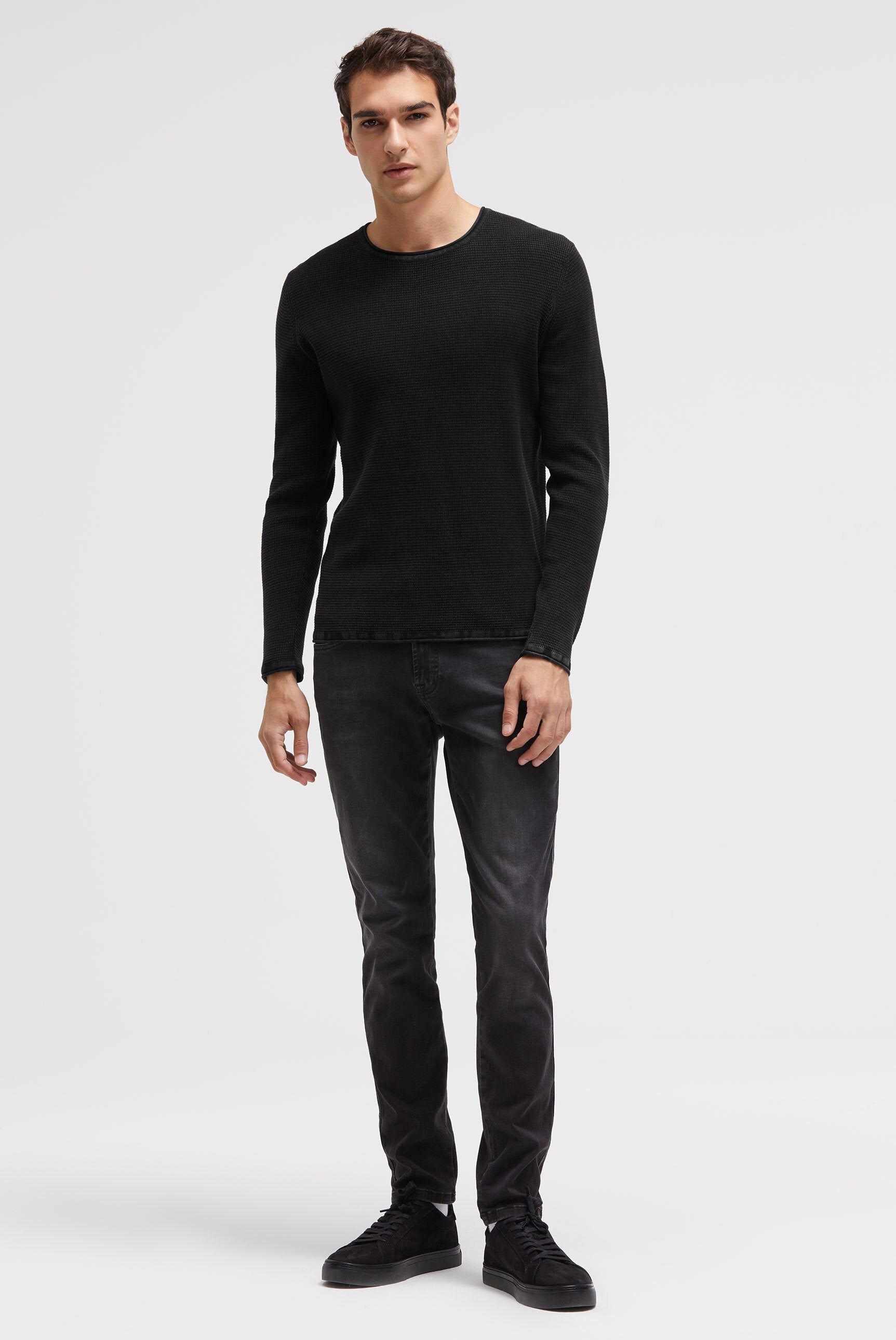 Strukturalny pulower Stone Washed