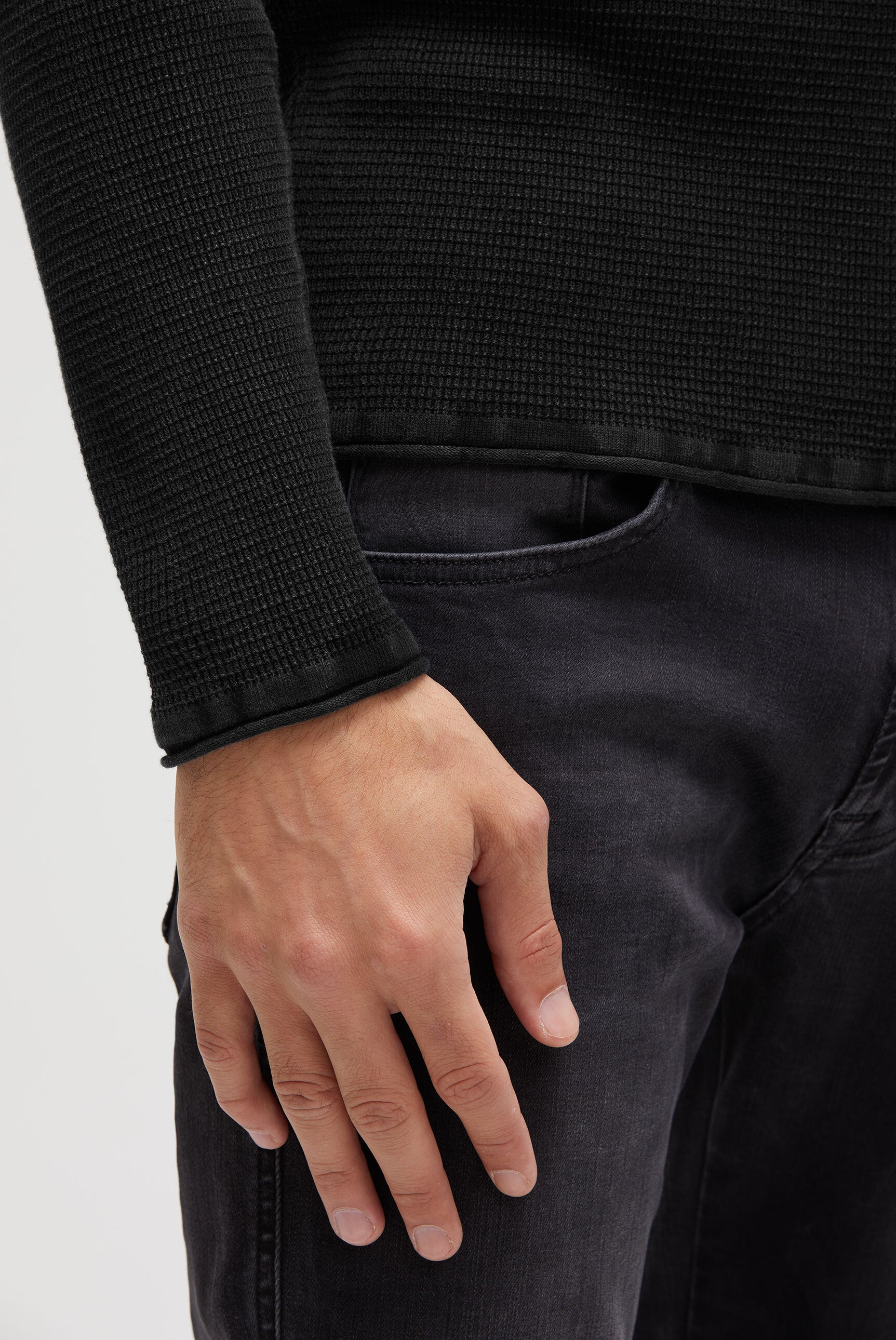 Strukturalny pulower Stone Washed