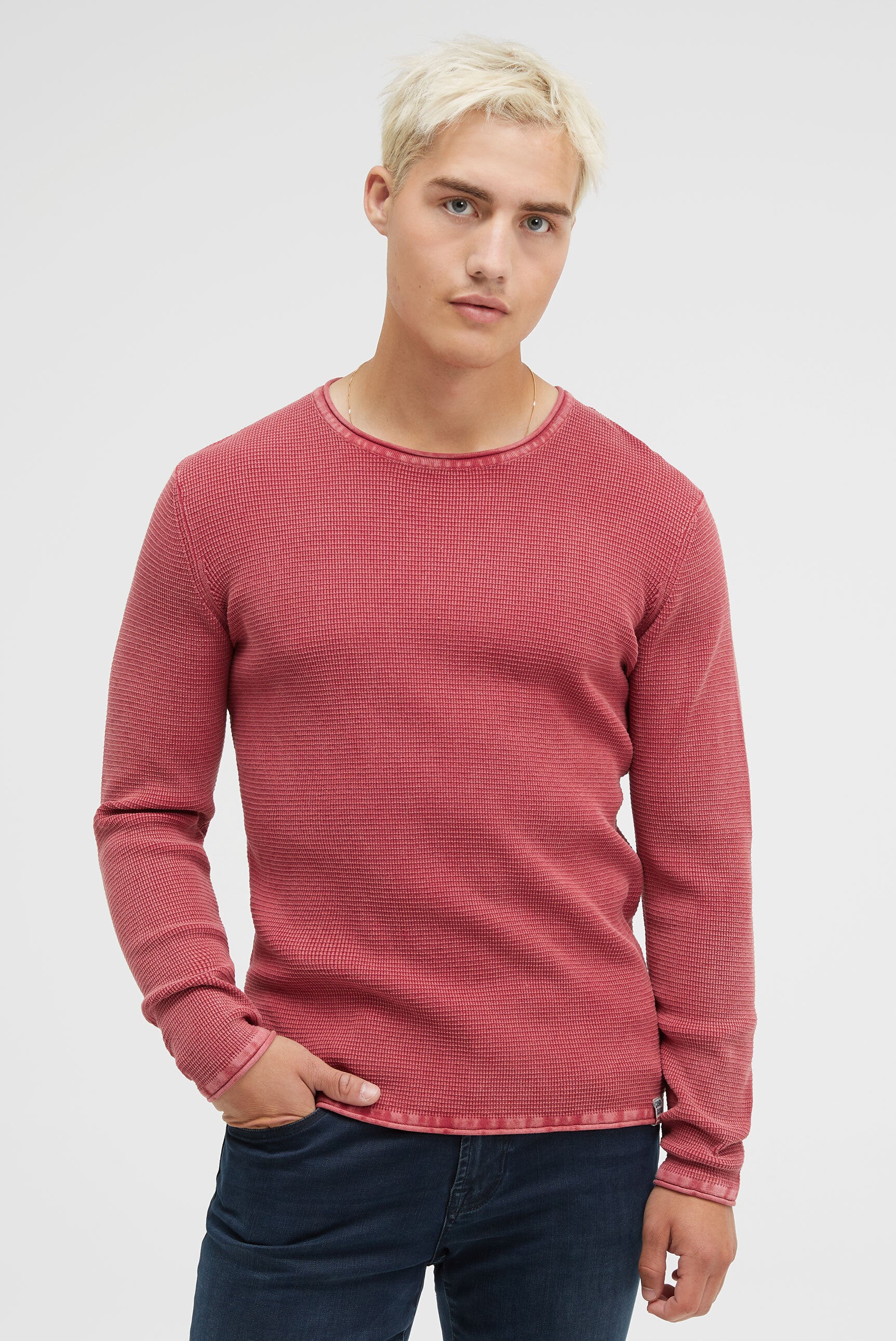 Strukturierter Pullover Stone Washed