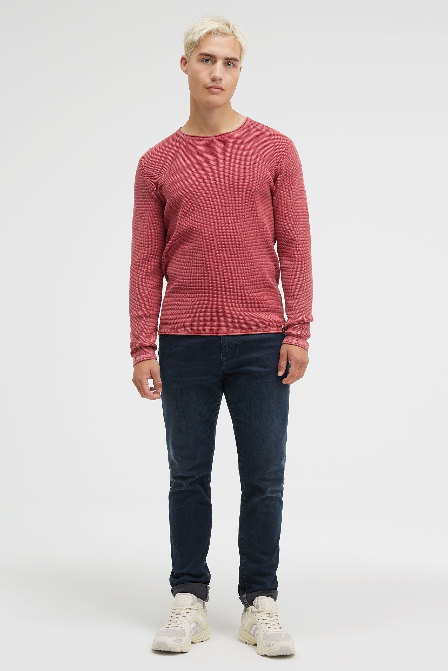 Strukturalny pulower Stone Washed