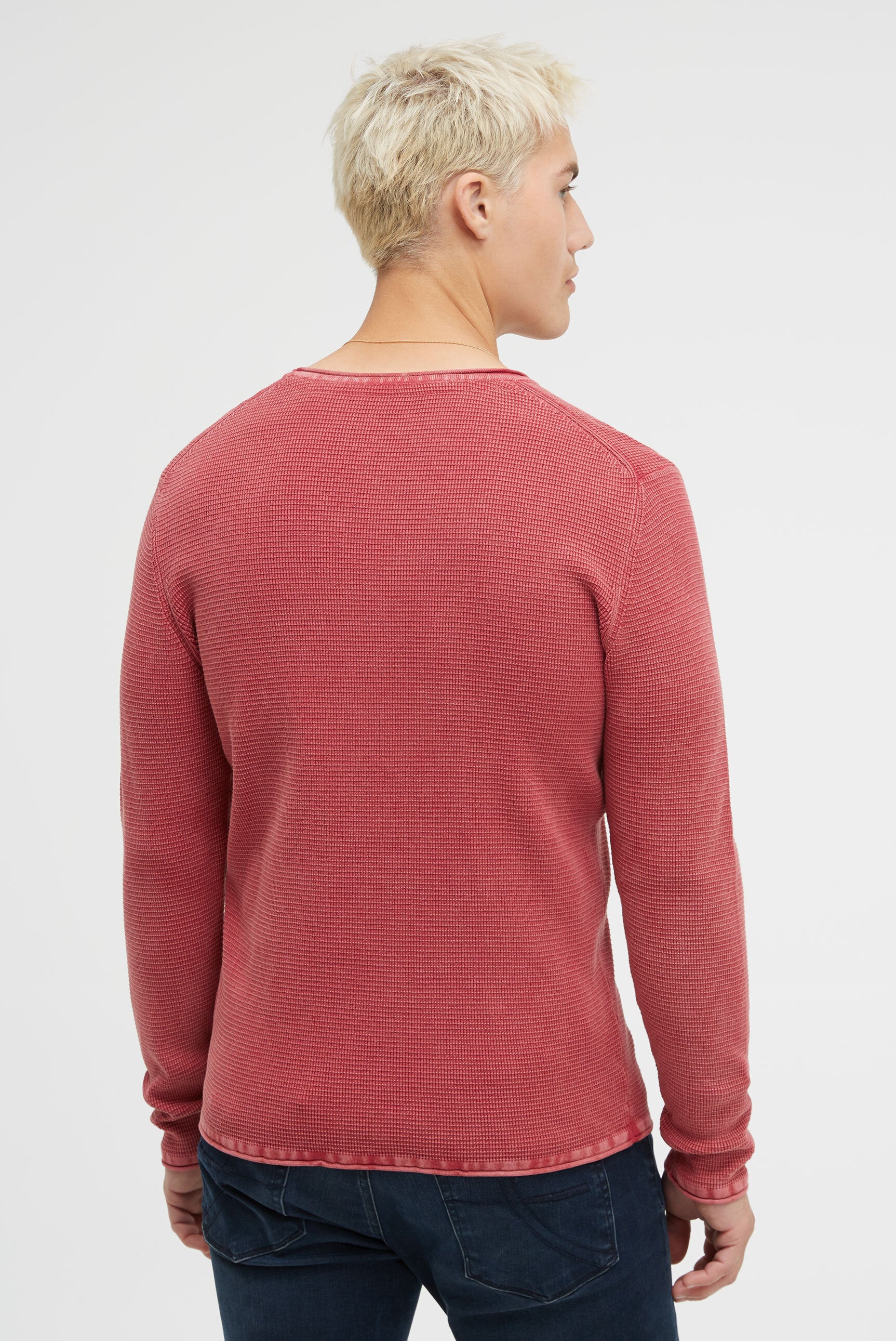Strukturalny pulower Stone Washed