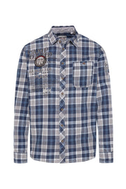 Koszula w kratę z nadrukami logo
