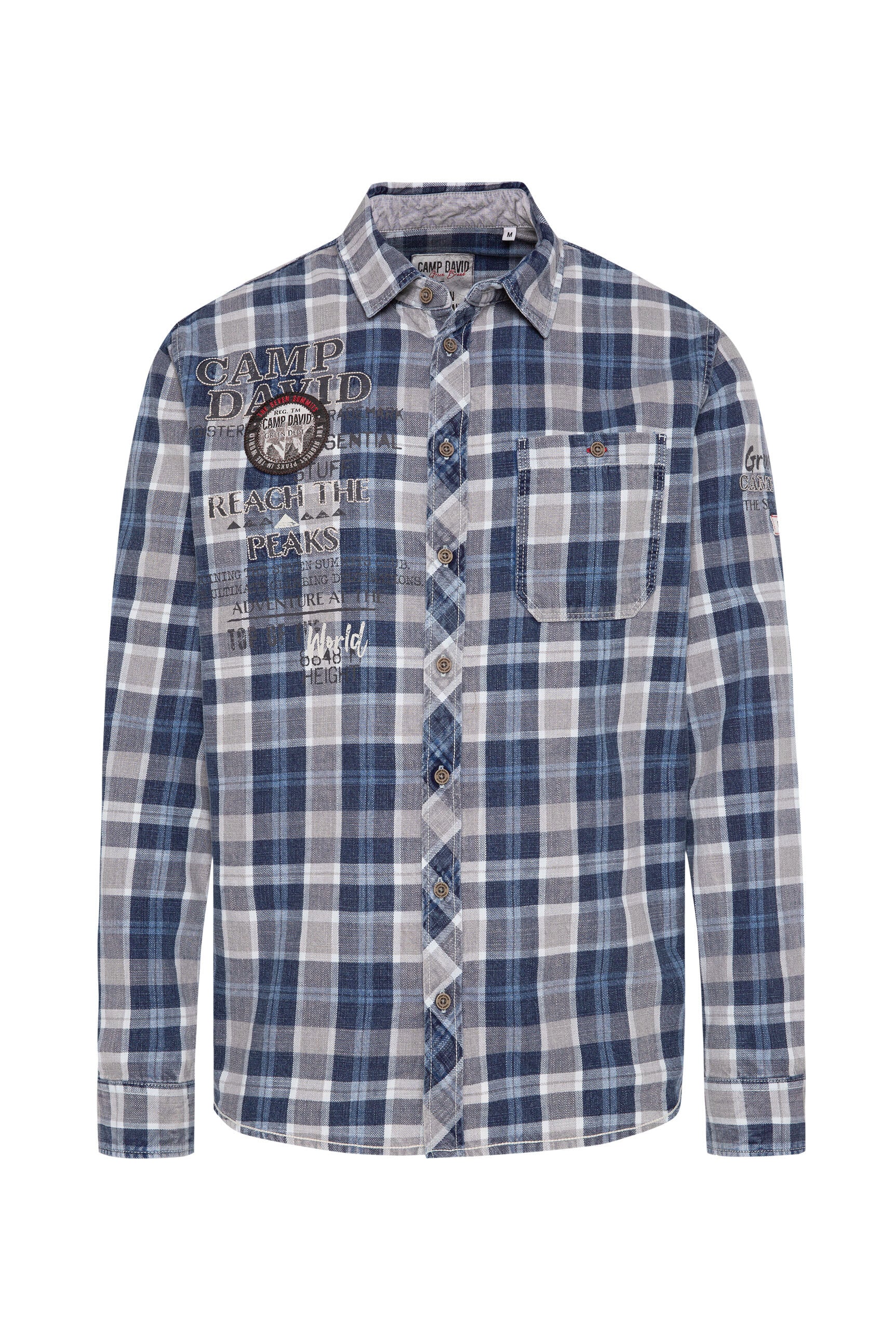 Koszula w kratę z nadrukami logo - 1