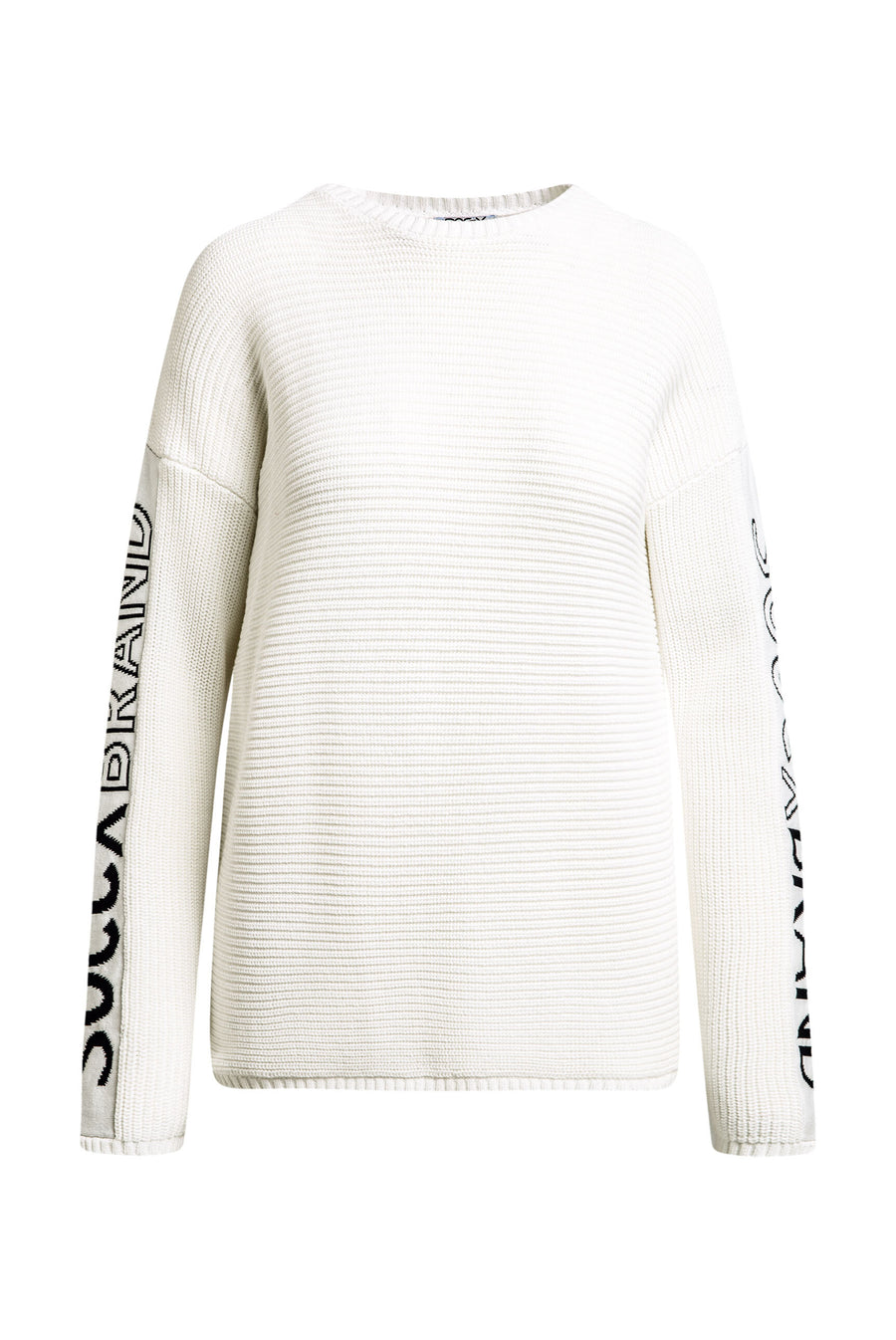 Pullover mit Intarsia-Design an den Ärmeln ivory