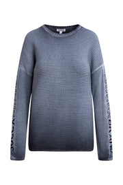 Pulower z wzorem intarsji na rękawach