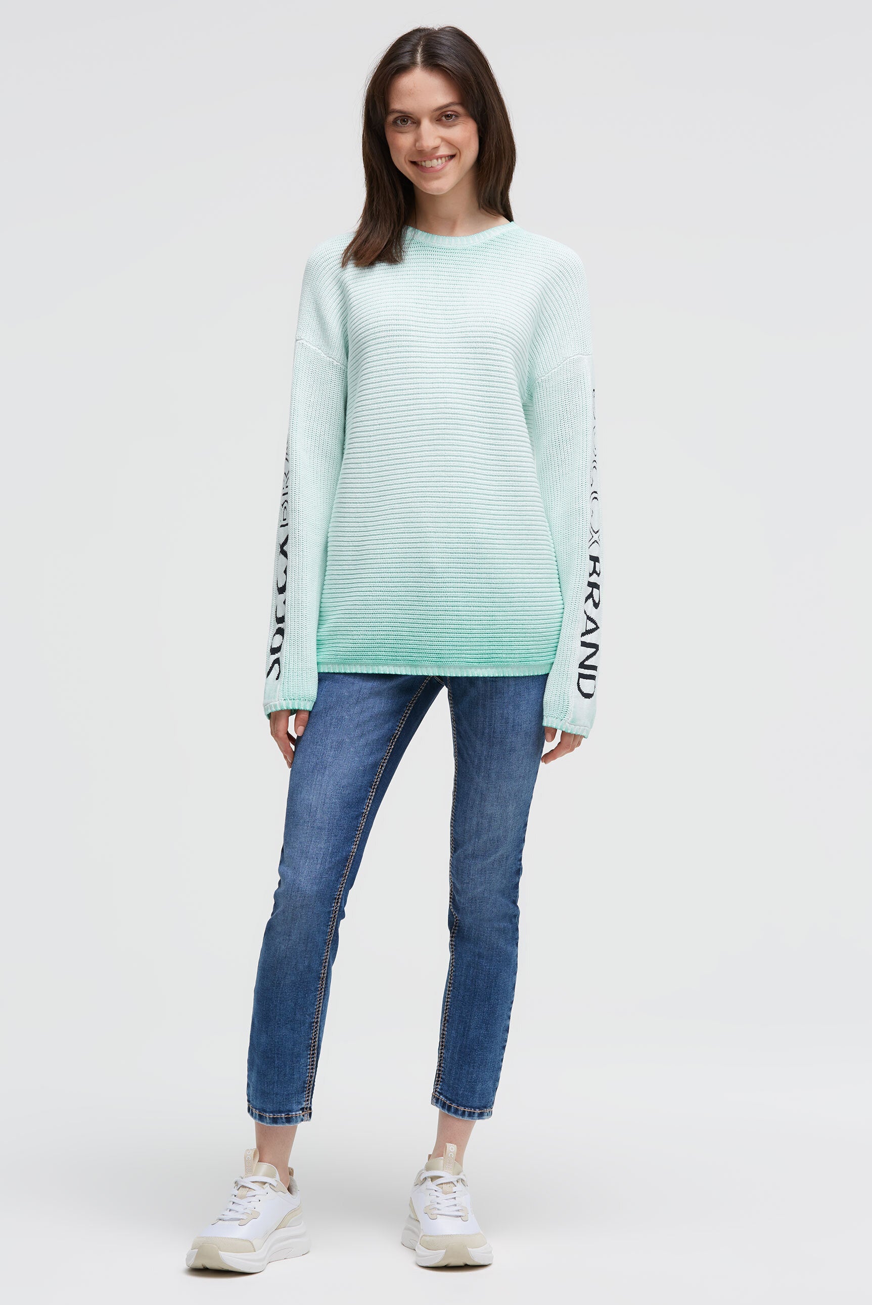 Pulower z wzorem intarsji na rękawach - 3