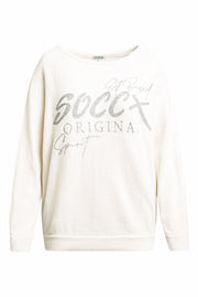 Pulower z chenille z nadrukiem glitter