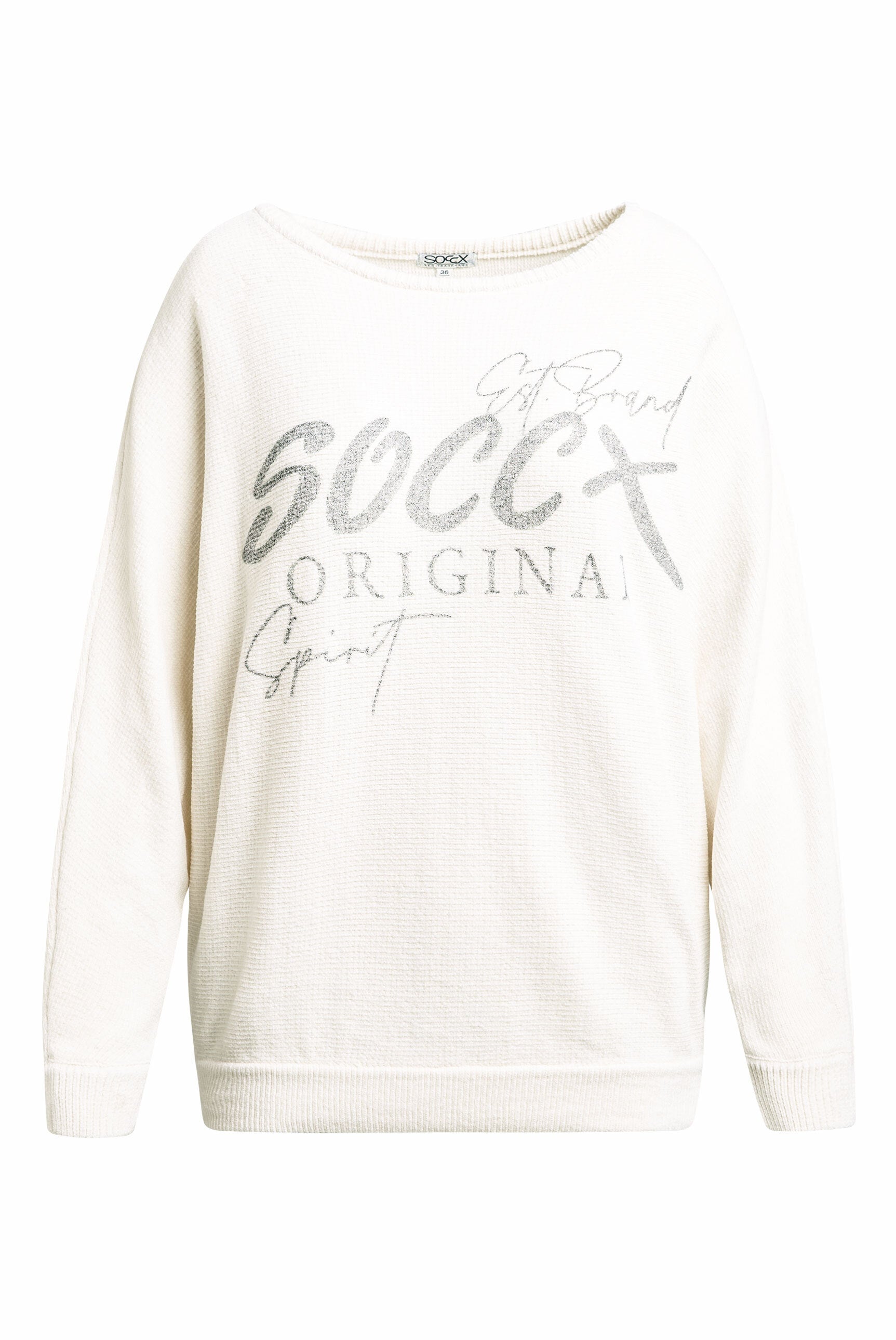 Pulower z chenille z nadrukiem glitter - 1