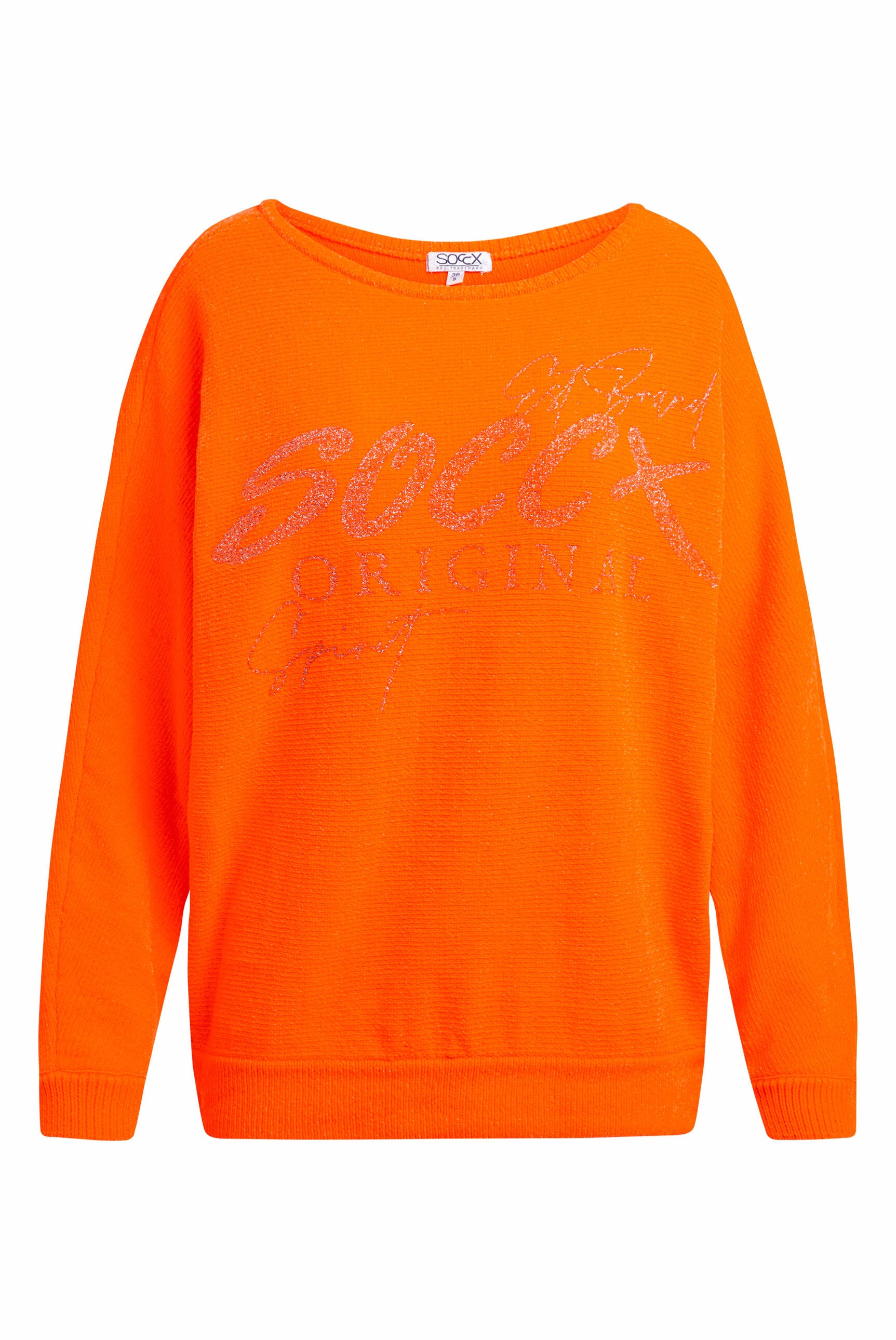 Pulower z chenille z nadrukiem glitter