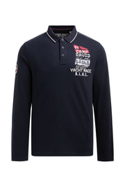 Polo z długim rękawem i nadrukiem na plecach