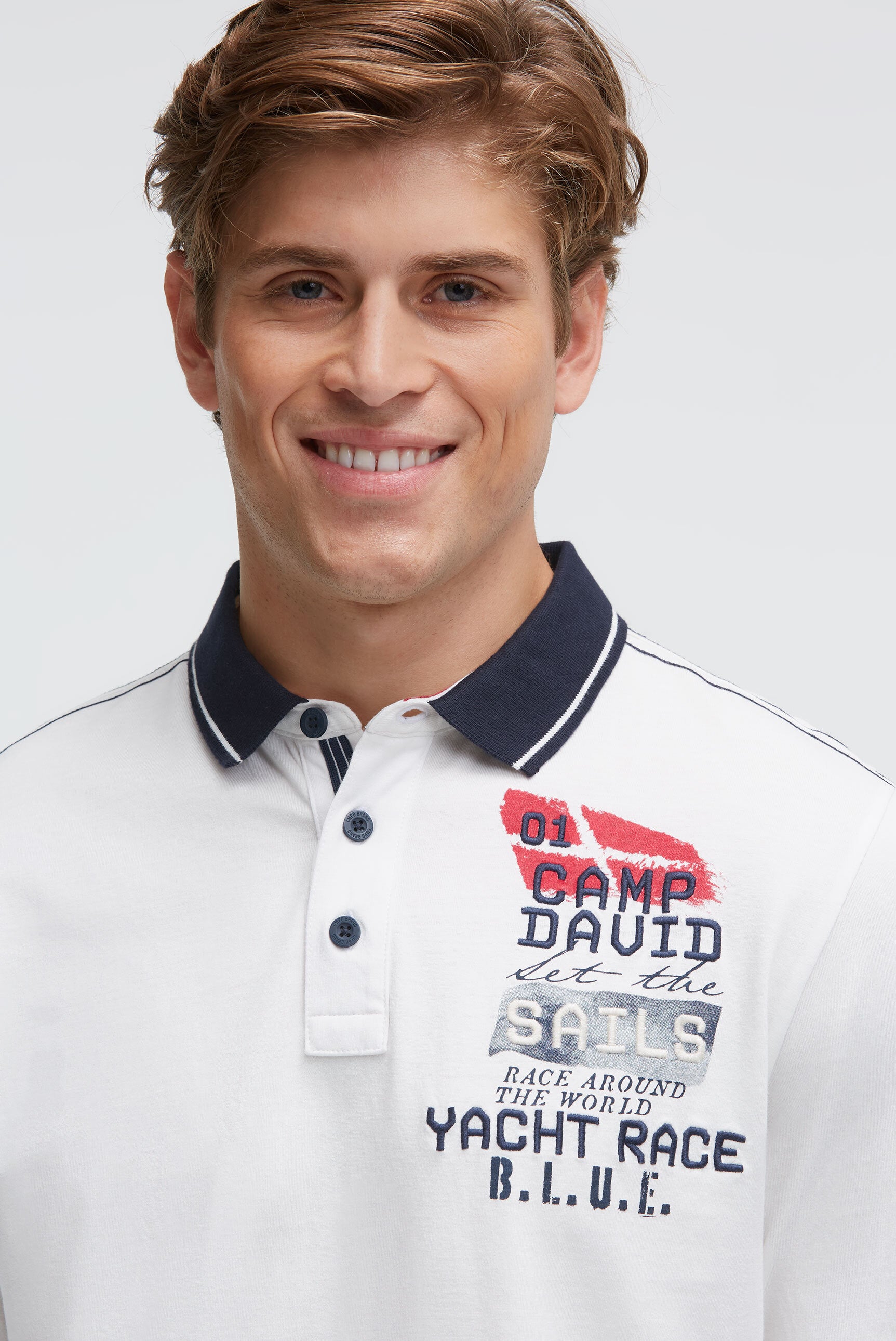 Polo z długim rękawem i nadrukiem na plecach - 5